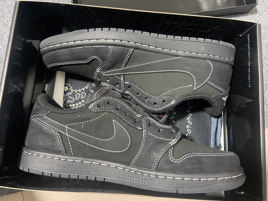 AJLow倒钩全黑尺码40-47.5纯原特价出品-TravisScottxAirJordan1LowOG