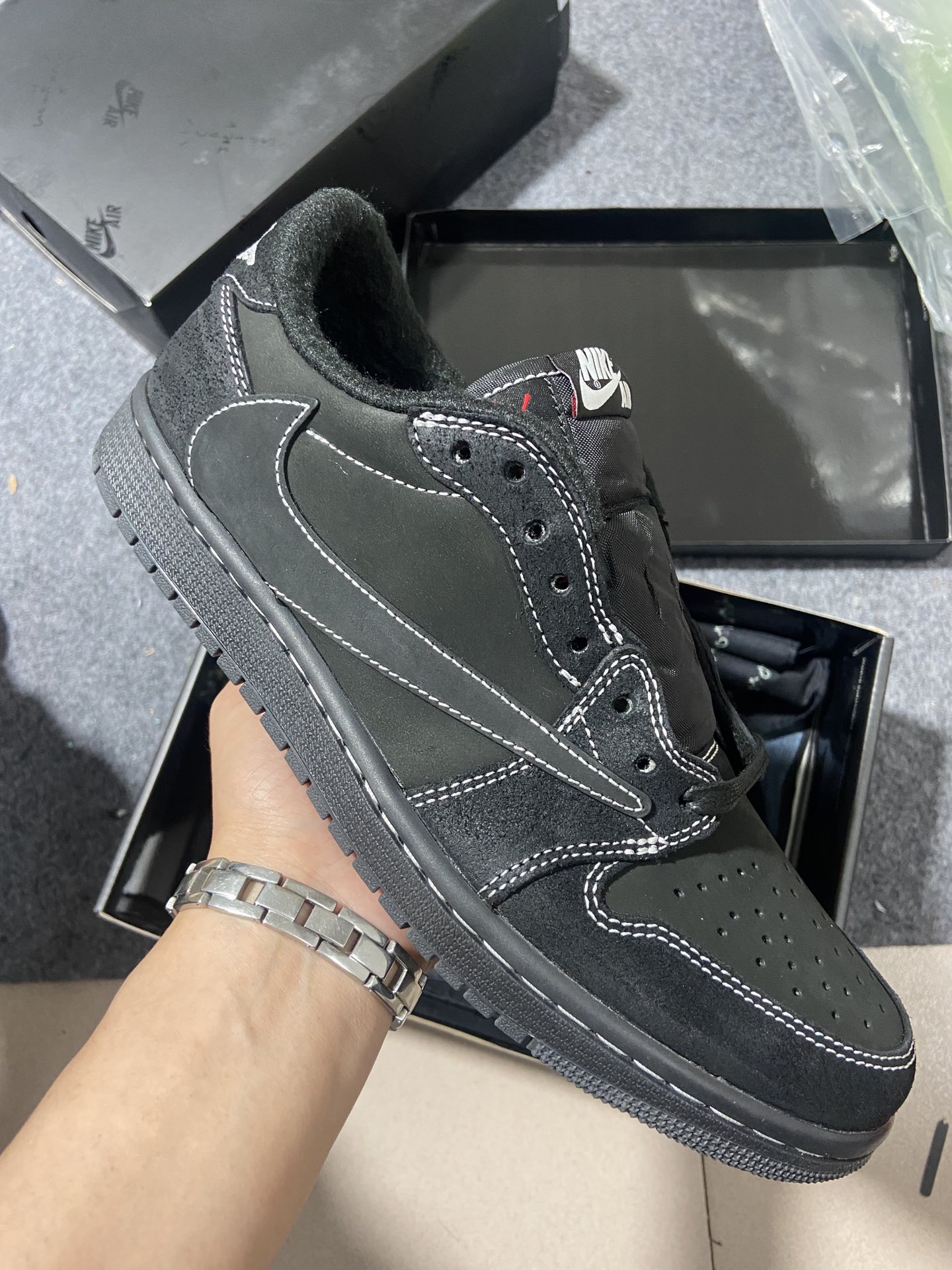 AJLow倒钩全黑尺码40-47.5纯原特价出品-TravisScottxAirJordan1LowOG