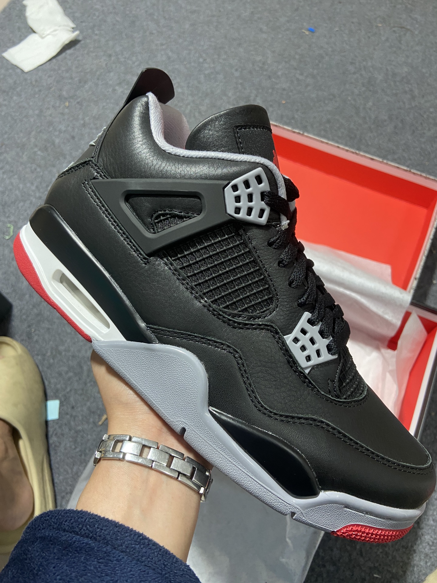 AJ4黑红尺码:40.5-47.5总裁R版出品-AirJordan4“BredReimagined”黑红