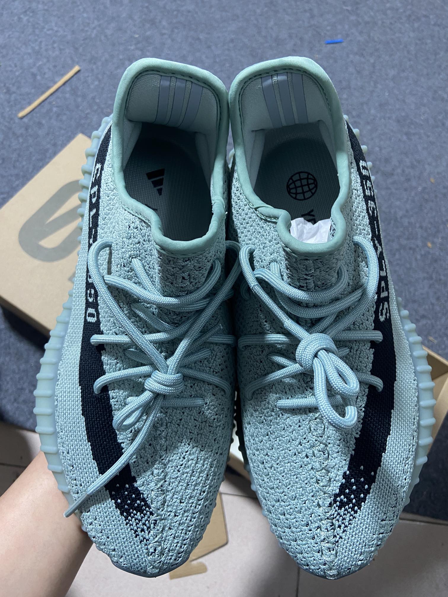 Yeezy翠玉灰尺码:36-48纯原版出品-Yeezy350V2JadeAsh翠玉灰HQ2060