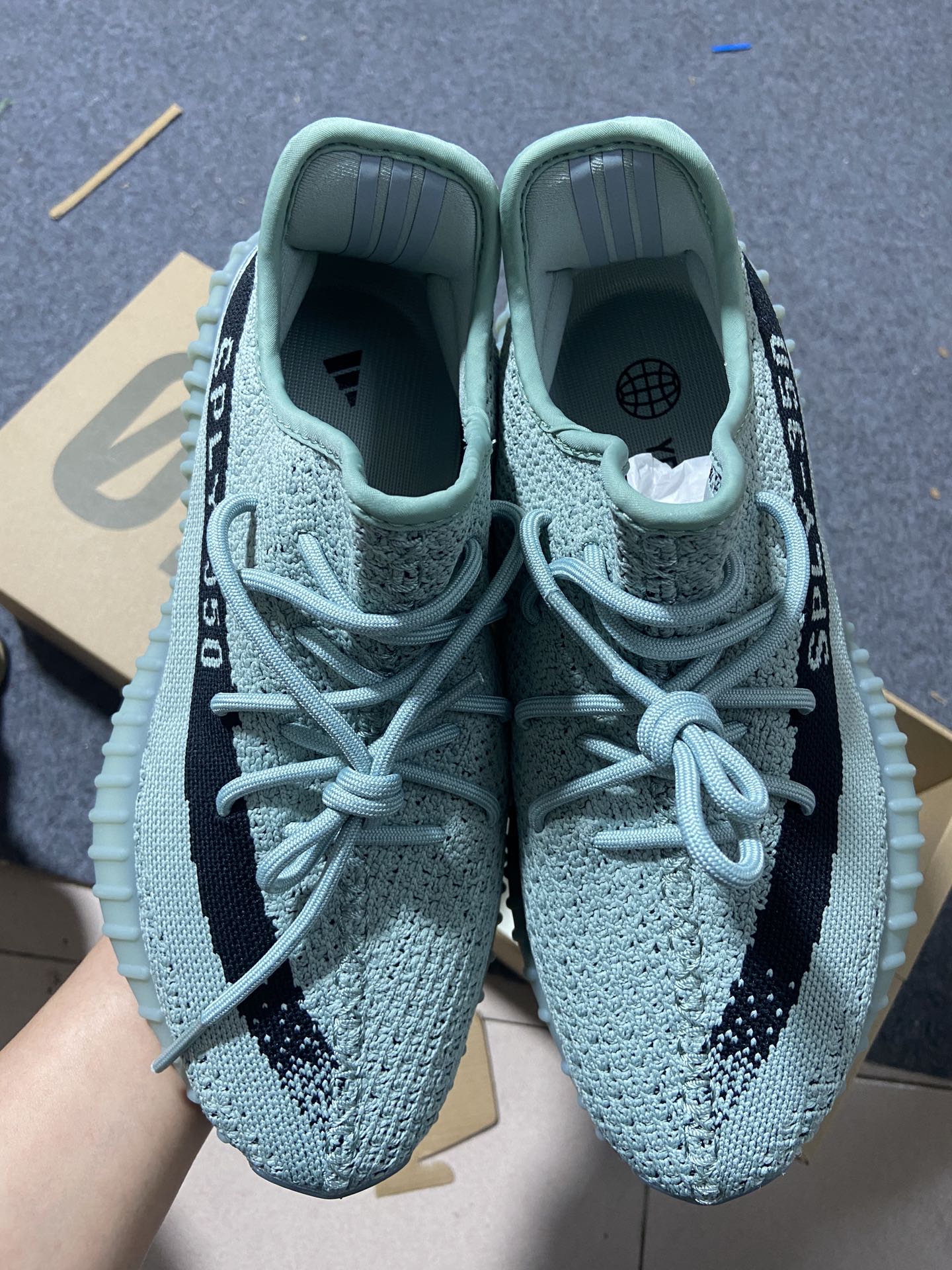 Yeezy翠玉灰尺码:36-48纯原版出品-Yeezy350V2JadeAsh翠玉灰HQ2060