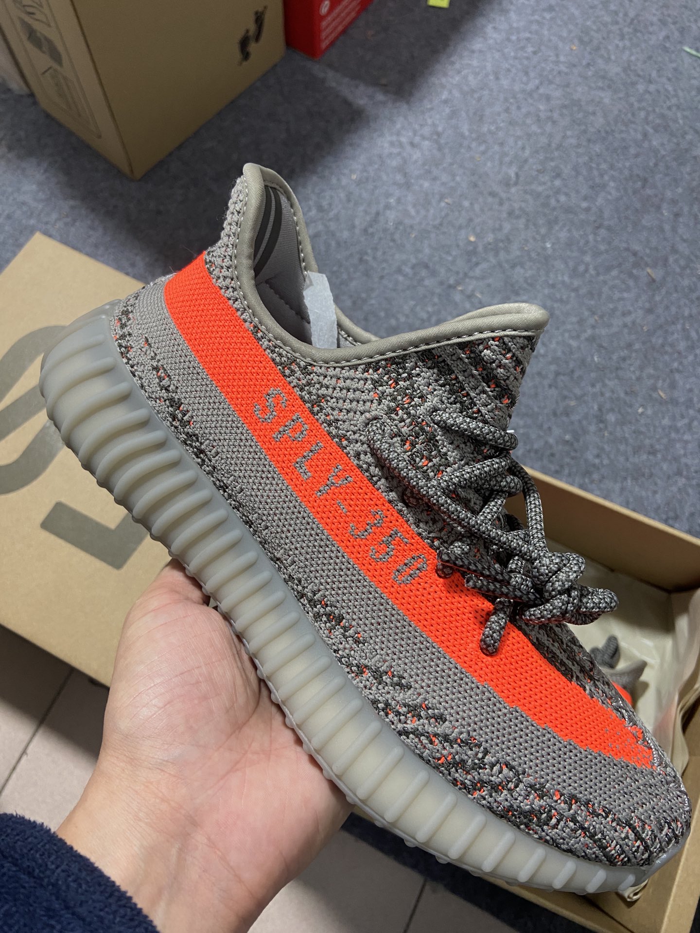 Yeezy灰橙尺码:36-48C版纯原版出品-YeezyBoost350V2老灰橙满天星GW1229