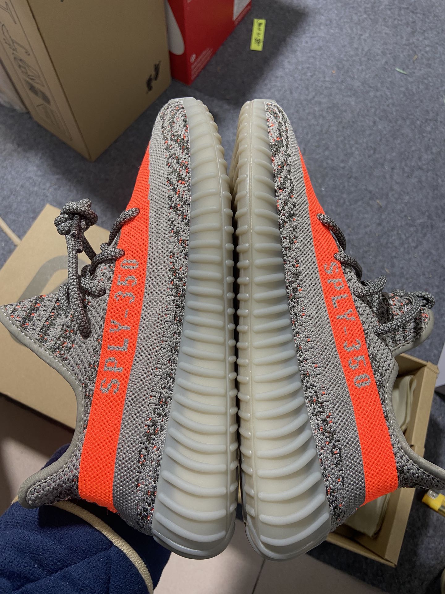 Yeezy灰橙尺码:36-48C版纯原版出品-YeezyBoost350V2老灰橙满天星GW1229