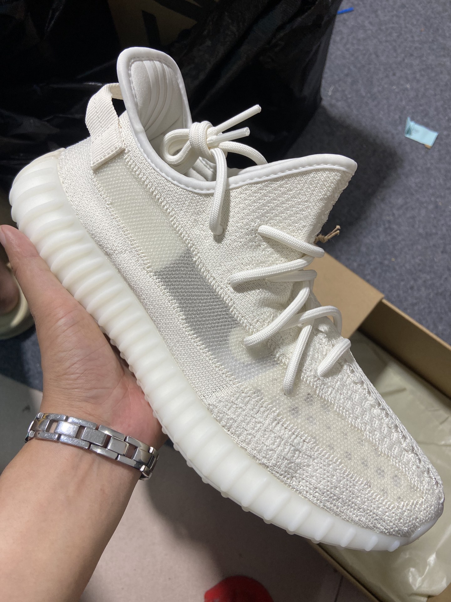 Yeezy350纯白侧透鞋码36-48纯原-巴斯夫-YeezyBoost350V2“PureOat”纯白