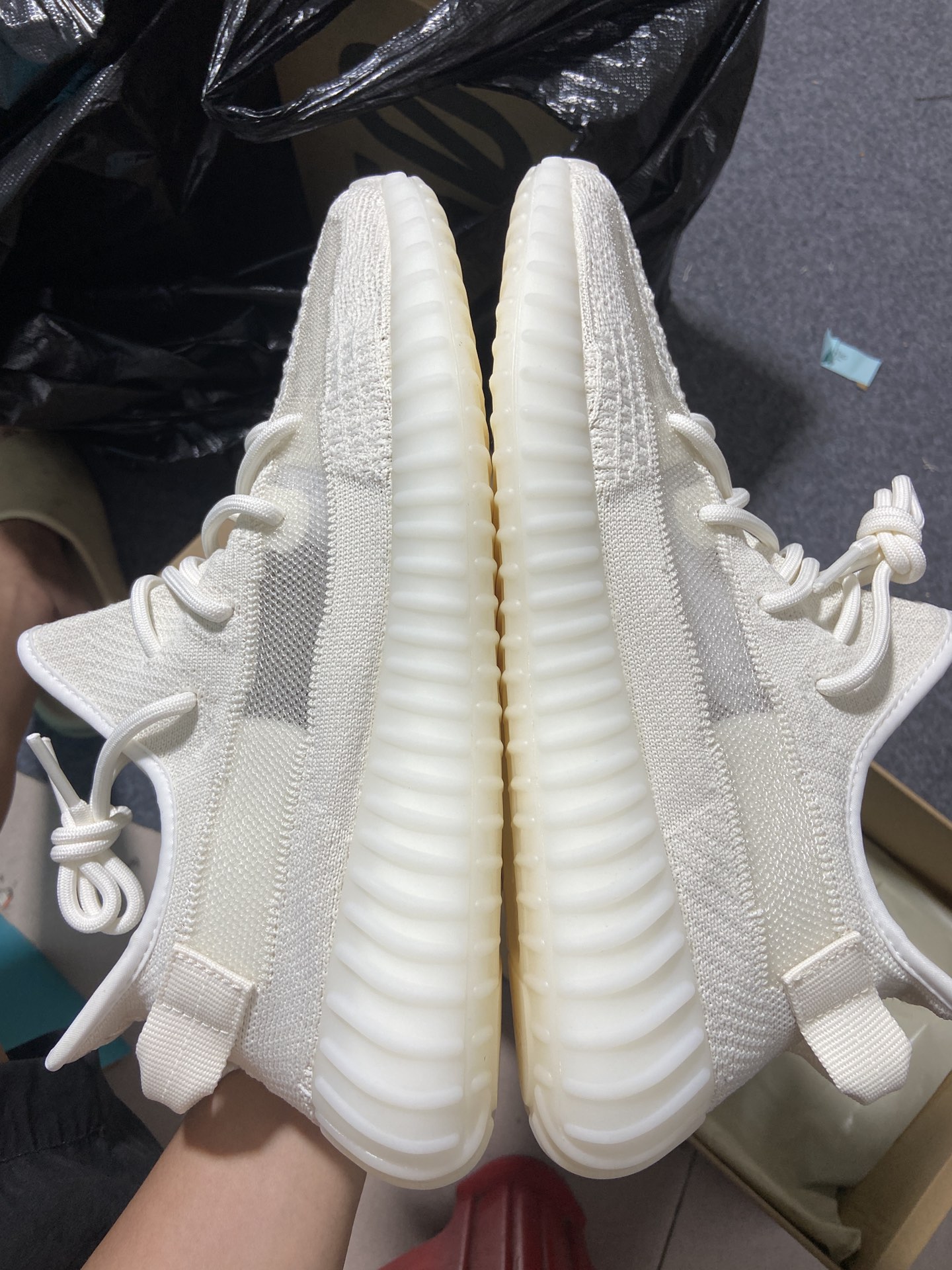 Yeezy350纯白侧透鞋码36-48纯原-巴斯夫-YeezyBoost350V2“PureOat”纯白