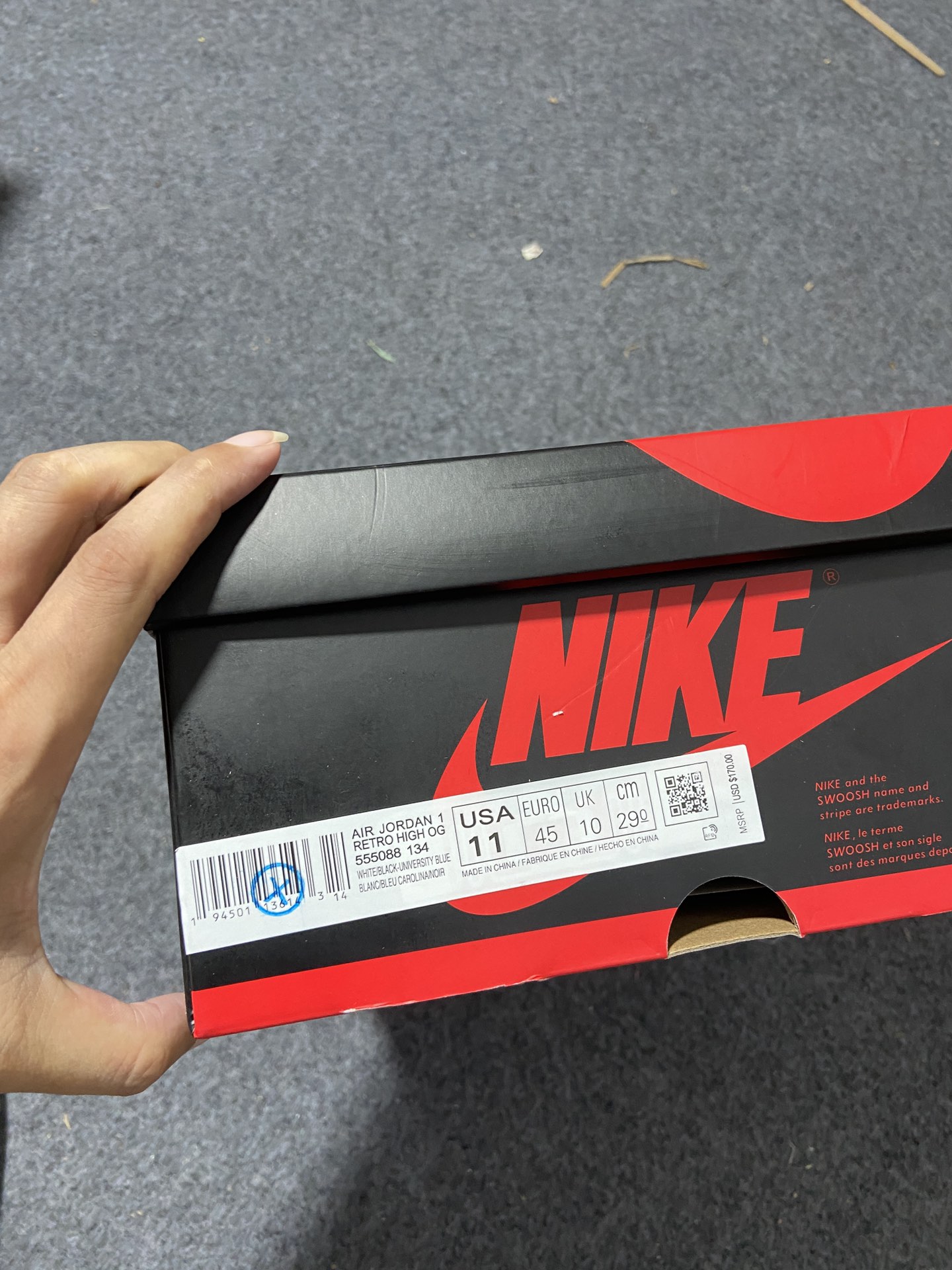 AJ1大学蓝尺码36-47.5纯原出品-AirJordan1AJ1北卡蓝大学蓝脚趾555088-134Y