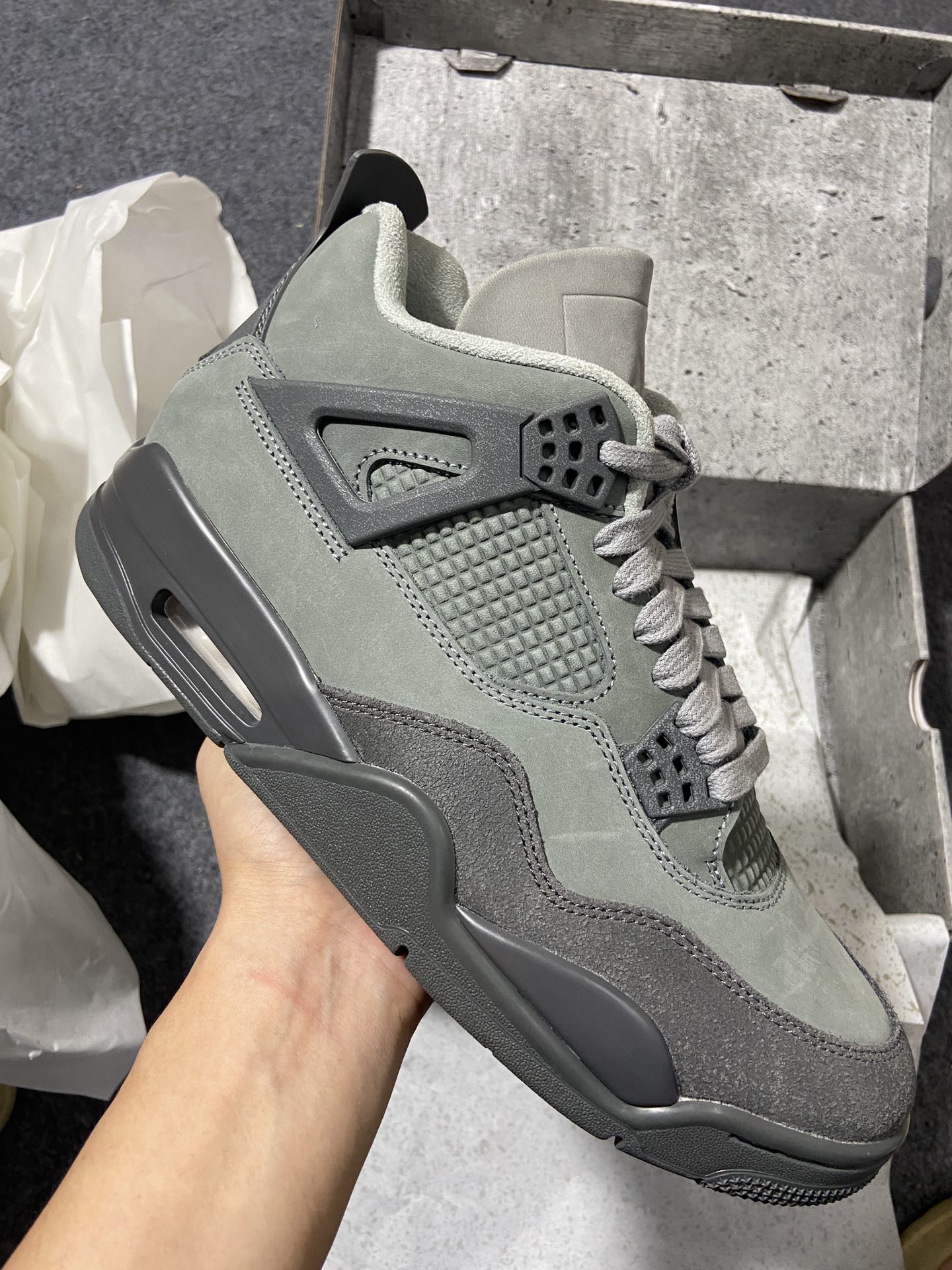 AJ4灰黑尺码:40-48.5纯原版出品-AirJordan4SESmokeGrey灰黑FQ7928-0