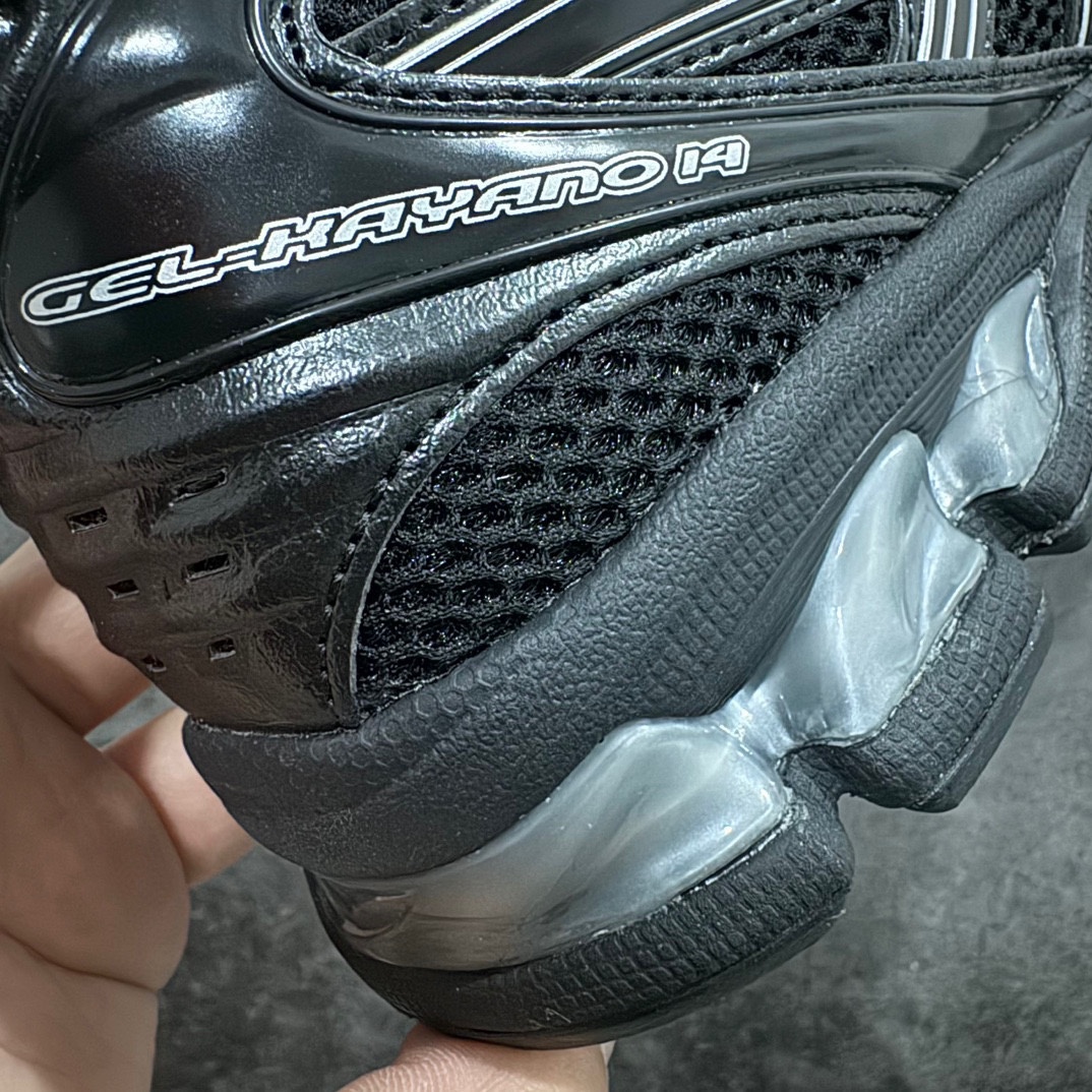 纯原版ASICSGEL-KAYANO14亚瑟士系列轻量缓震休闲运动跑步鞋黑色目前市场最优品质鞋型细节秒杀