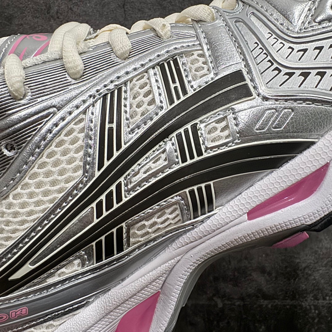 纯原版ASICSGEL-KAYANO14亚瑟士系列轻量缓震休闲运动跑步鞋银黑粉目前市场最优品质鞋型细节秒