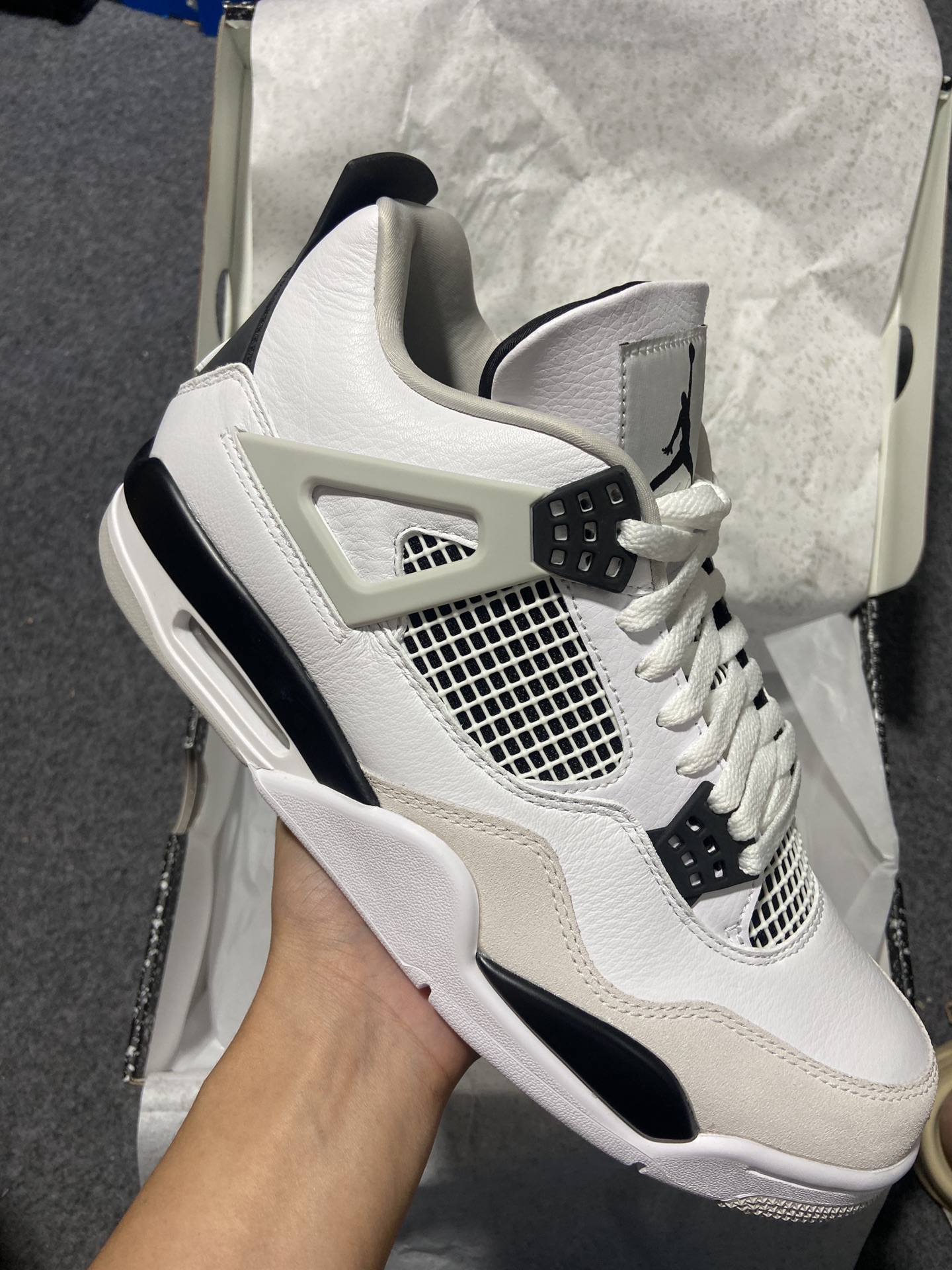 AJ4小白水泥鞋码36-48.5有45.5福利特价-AirJordan4Retro“MilitaryBl