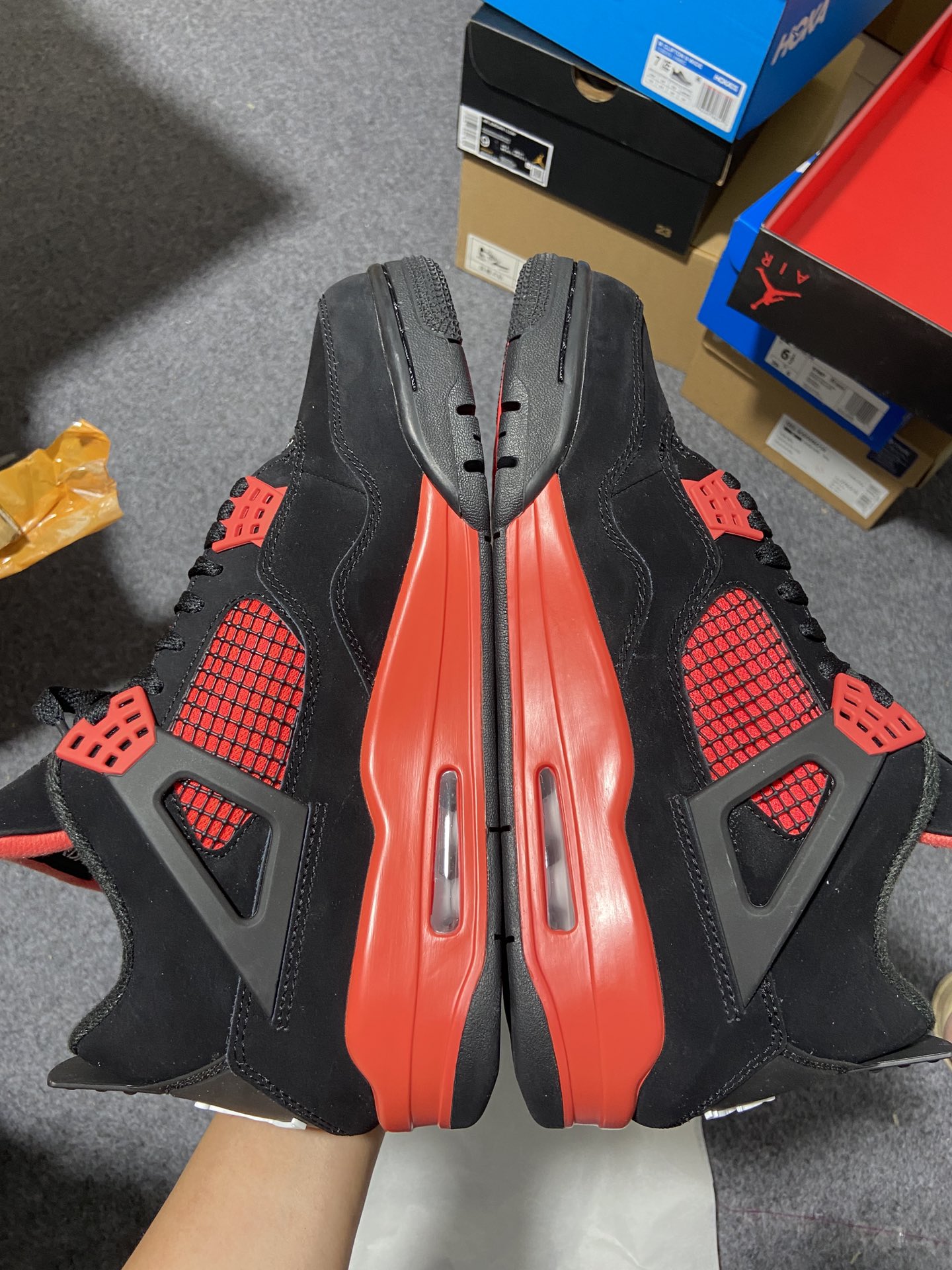 AJ4黑红尺码:40.5-48.5有45.5福利特价出品-AirJordan4AJ4黑红雷电休闲篮球鞋C