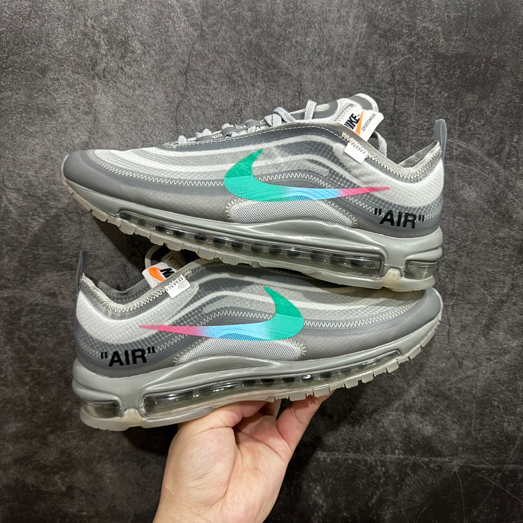 外贸纯原NikeAirmax97xOFFWHITE货号AJ4585-001原档案透明大底原厂韩国原装网纱