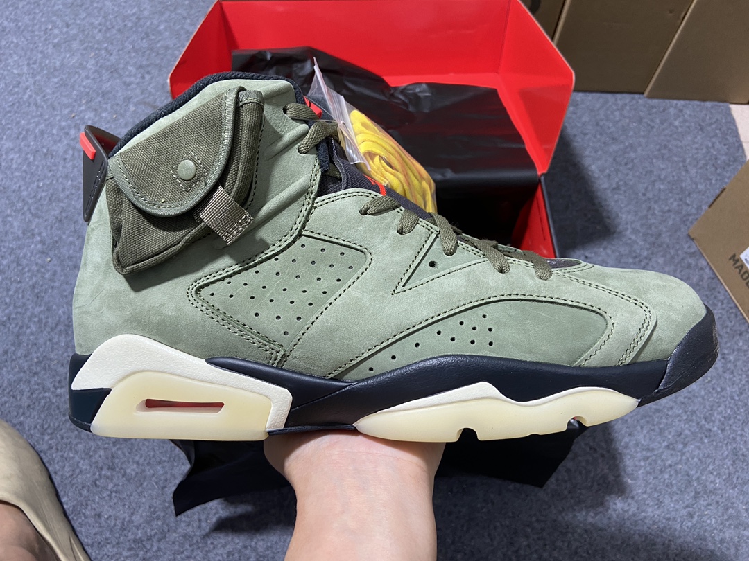 AJ6橄榄绿鞋码40-47.5纯原版出品-TravisScottxAirJordan6mediumoli