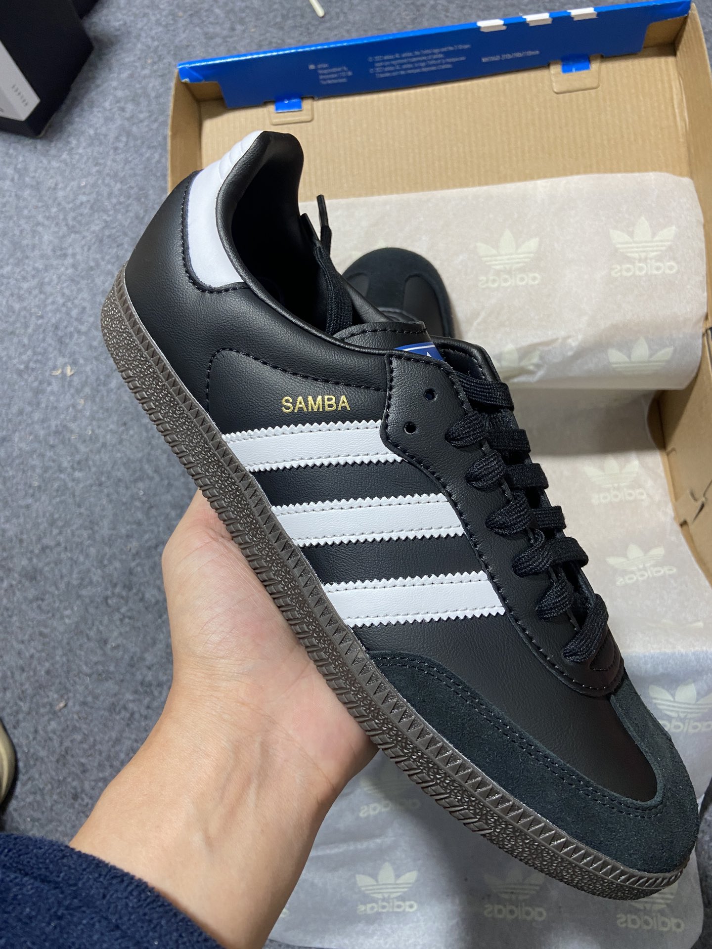 私人订单adidasoriginalsSambaSambaOG黑白全码现货入库补齐！原厂可对比正品参考！