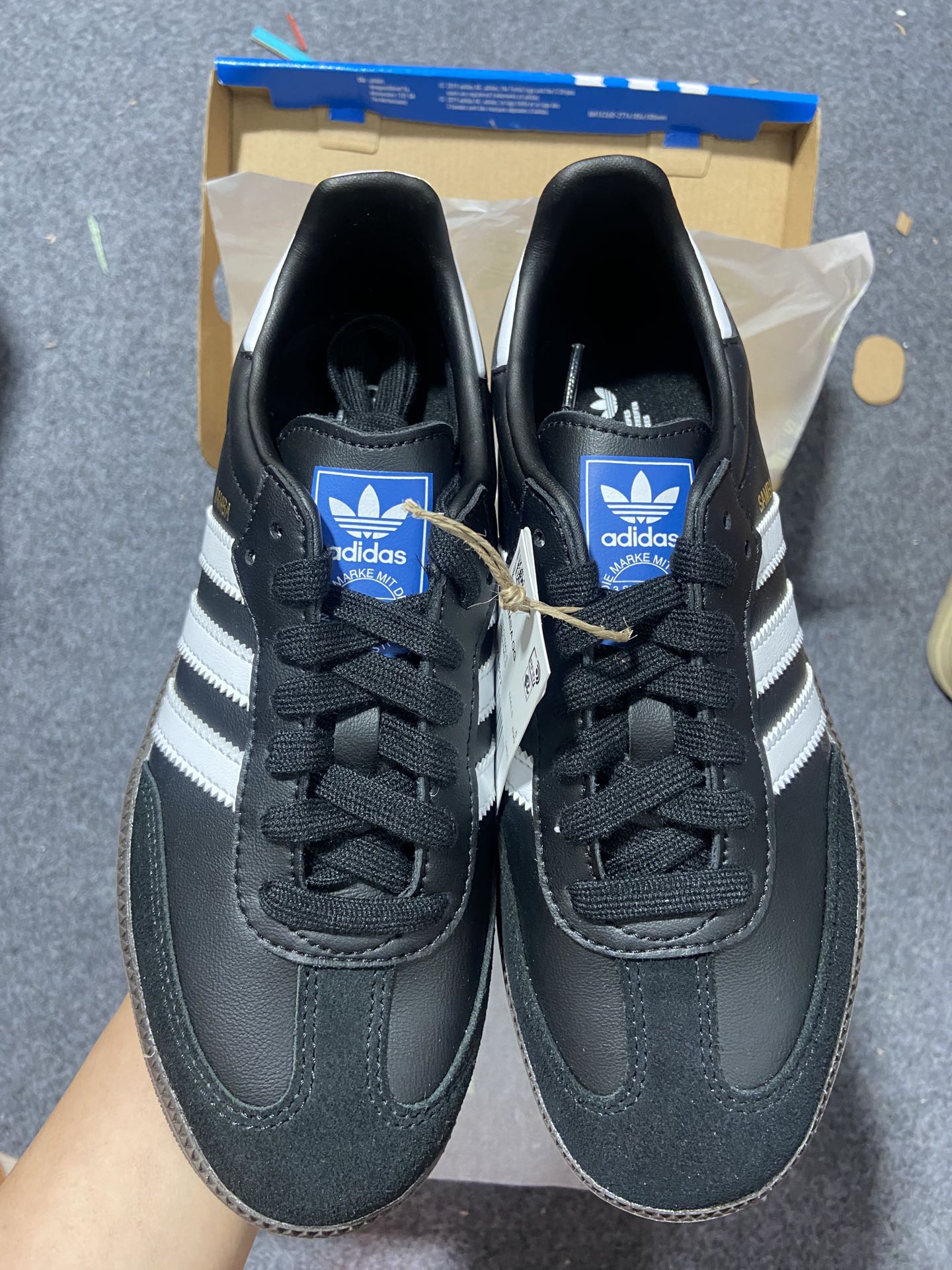 伪头层私人订单adidasoriginalsSambaSambaOG黑白全码现货入库补齐！原厂可对比正品