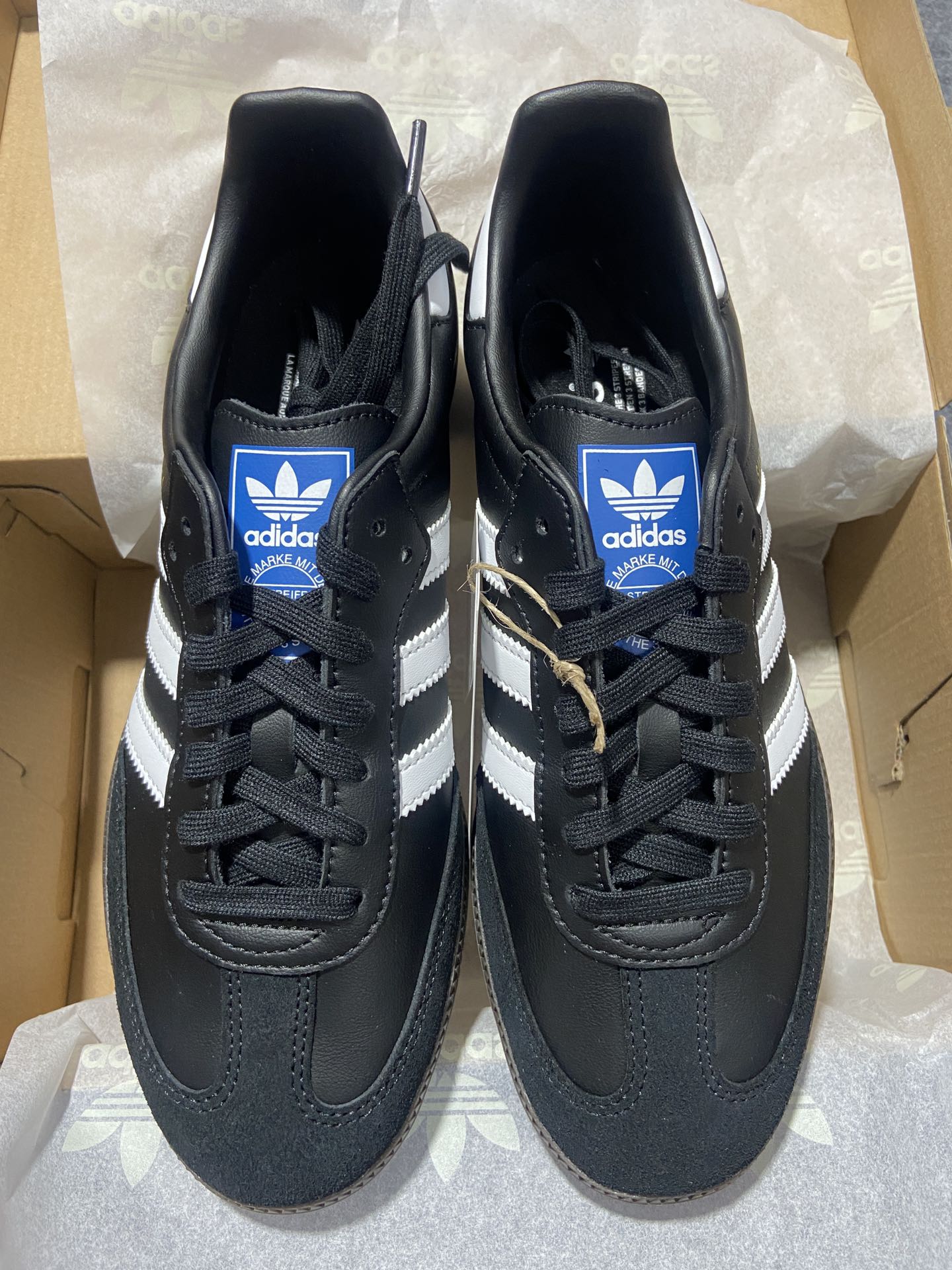 伪头层仿头层私人订单adidasoriginalsSambaSambaOG黑白全码现货入库补齐！原厂可对