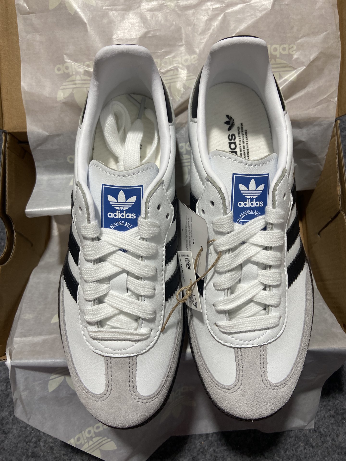 伪头层仿头层补单adidasoriginalsSAMBAOG黑白灰全码补齐入库！可对比正品参考！原厂工艺