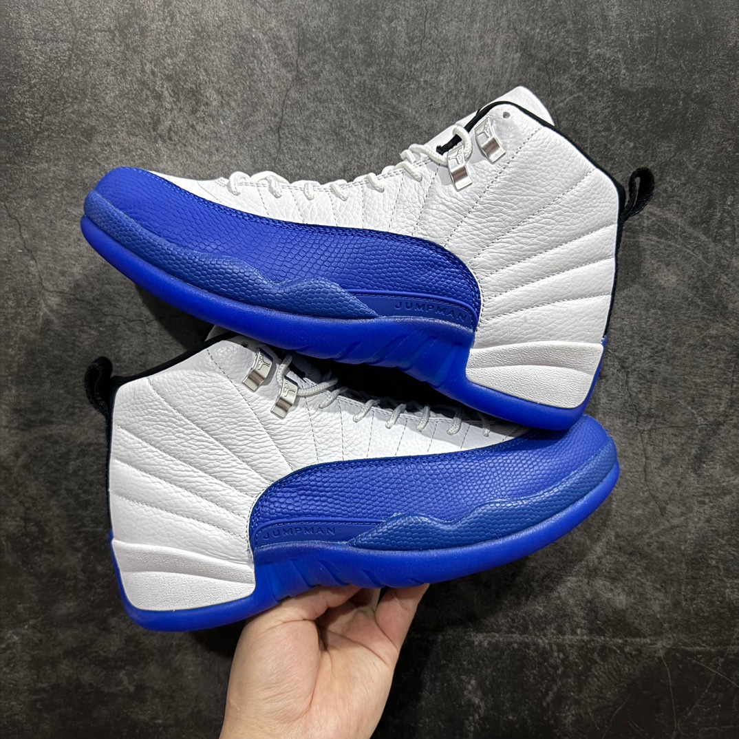 纯原AirJordanAJ12Retro潮流中帮复古篮球鞋男款白蓝CT8013-140全新订单高端零售外