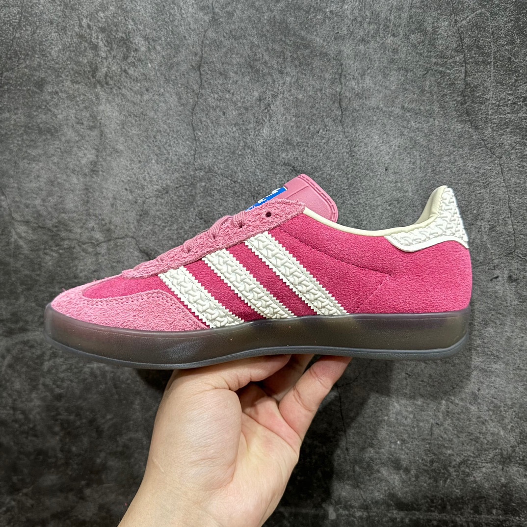 纯原版AdidasOriginalsGazelleIndoor防滑低帮T头德训鞋GZ复古系列粉红草莓熊I