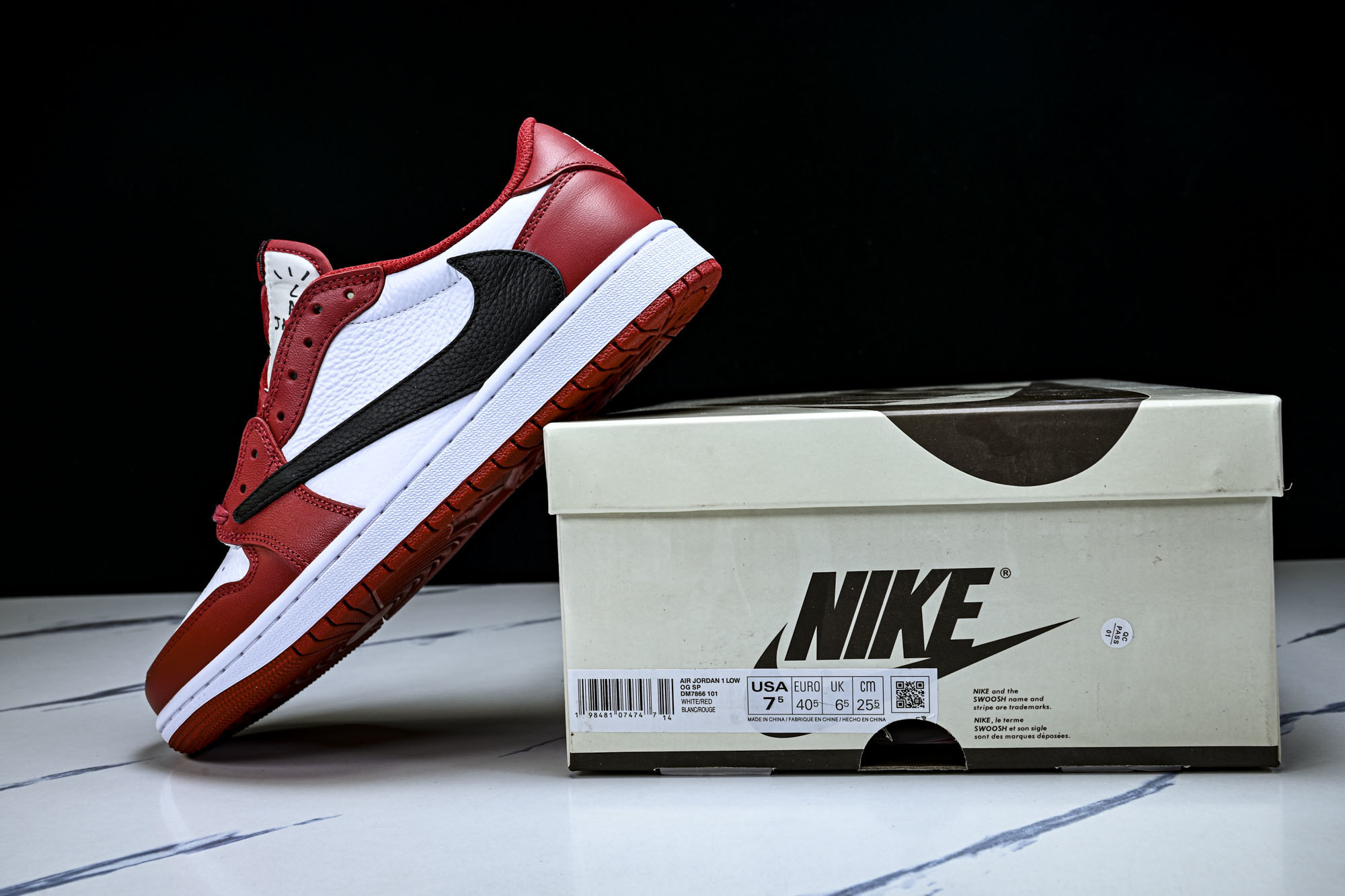 Travis Scott x Air Jordan 1 Low OG AJ1 乔1倒勾低帮 全头层 DM