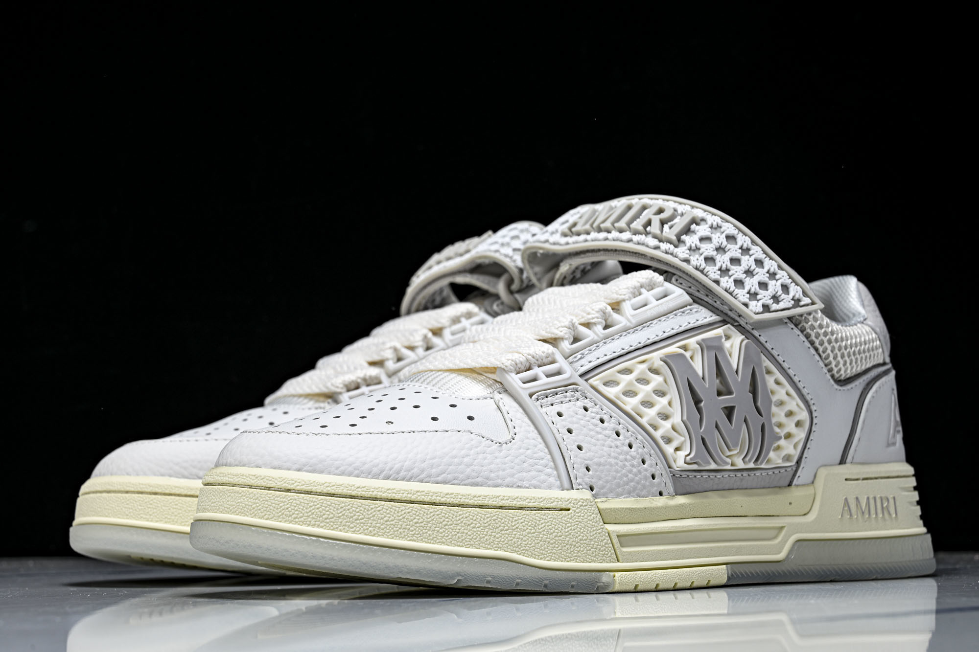 (GOD)AMIRI 新品 2026早春新品男士皮革黑色白色 MA SKYLINE运动鞋#釆用100%高