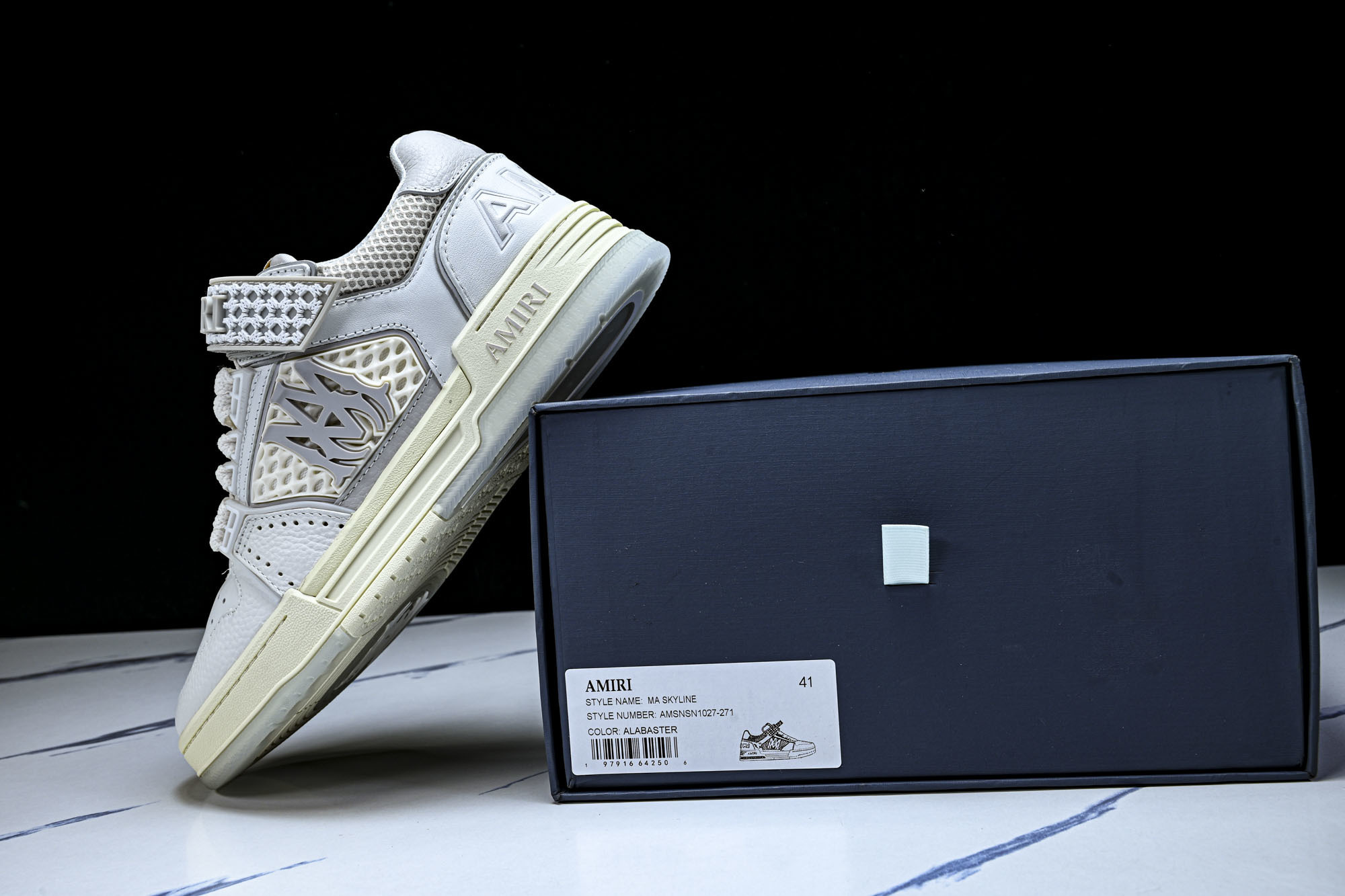(GOD)AMIRI 新品 2026早春新品男士皮革黑色白色 MA SKYLINE运动鞋#釆用100%高
