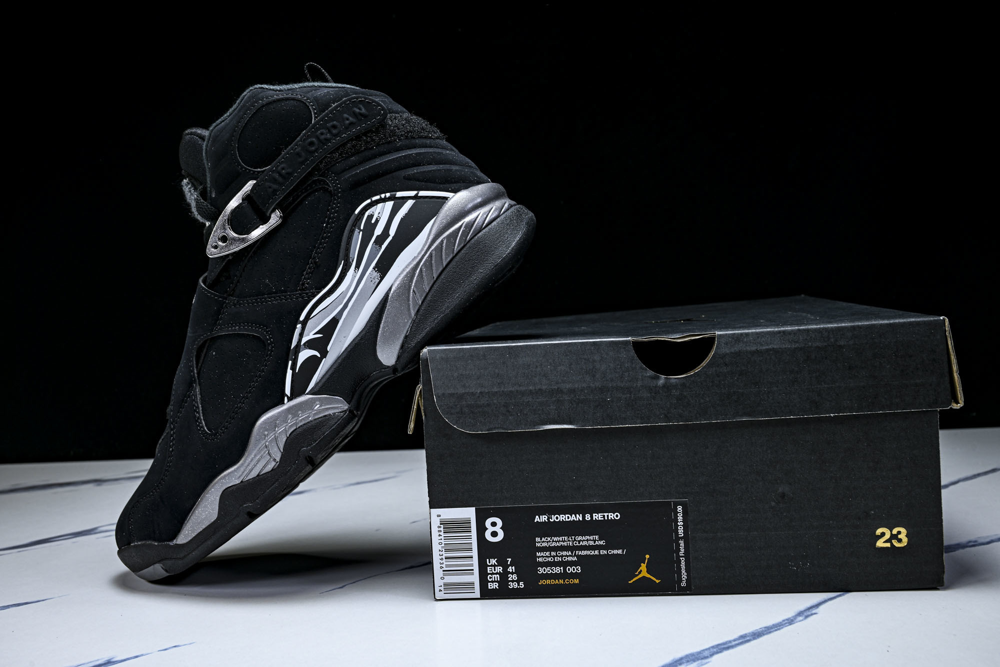 Air Jordan 8 AJ8黑银 -00340 40.5 41 42 42.5 43 44 44.5