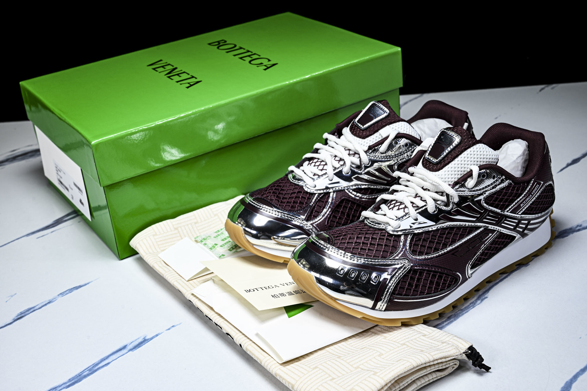 BOTTEGA VENETA （葆蝶家）男女 同款 Orbit 厚底透气网面休闲运动鞋#BOTTEGA 