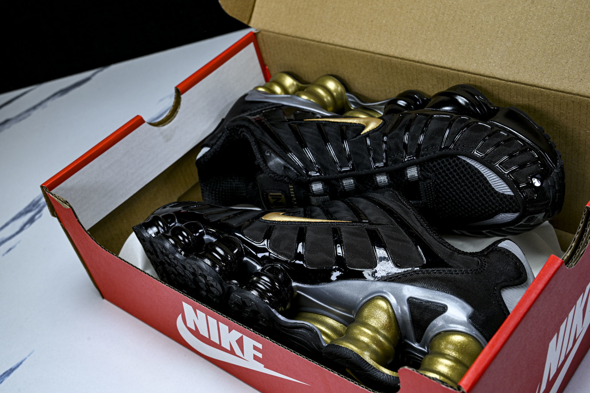 (T2.原厂)Nike SHOX TL耐克男子增高时尚款 缓震轻便透气跑步休闲鞋BV1388 001原版