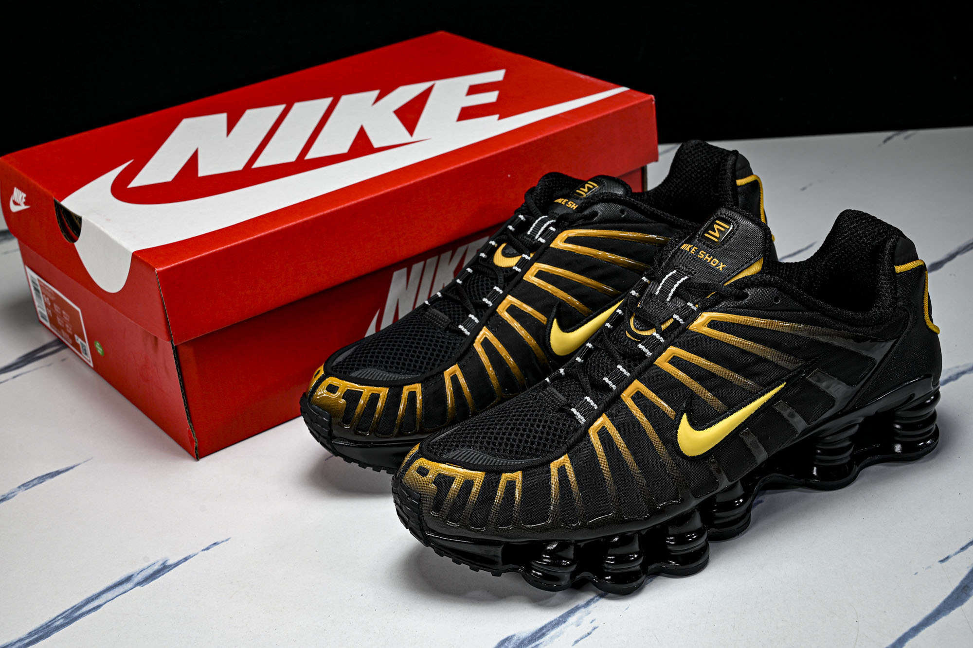 (T2.原厂)Nike SHOX TL耐克男子增高时尚款 缓震轻便透气跑步休闲鞋 AV3595 013原
