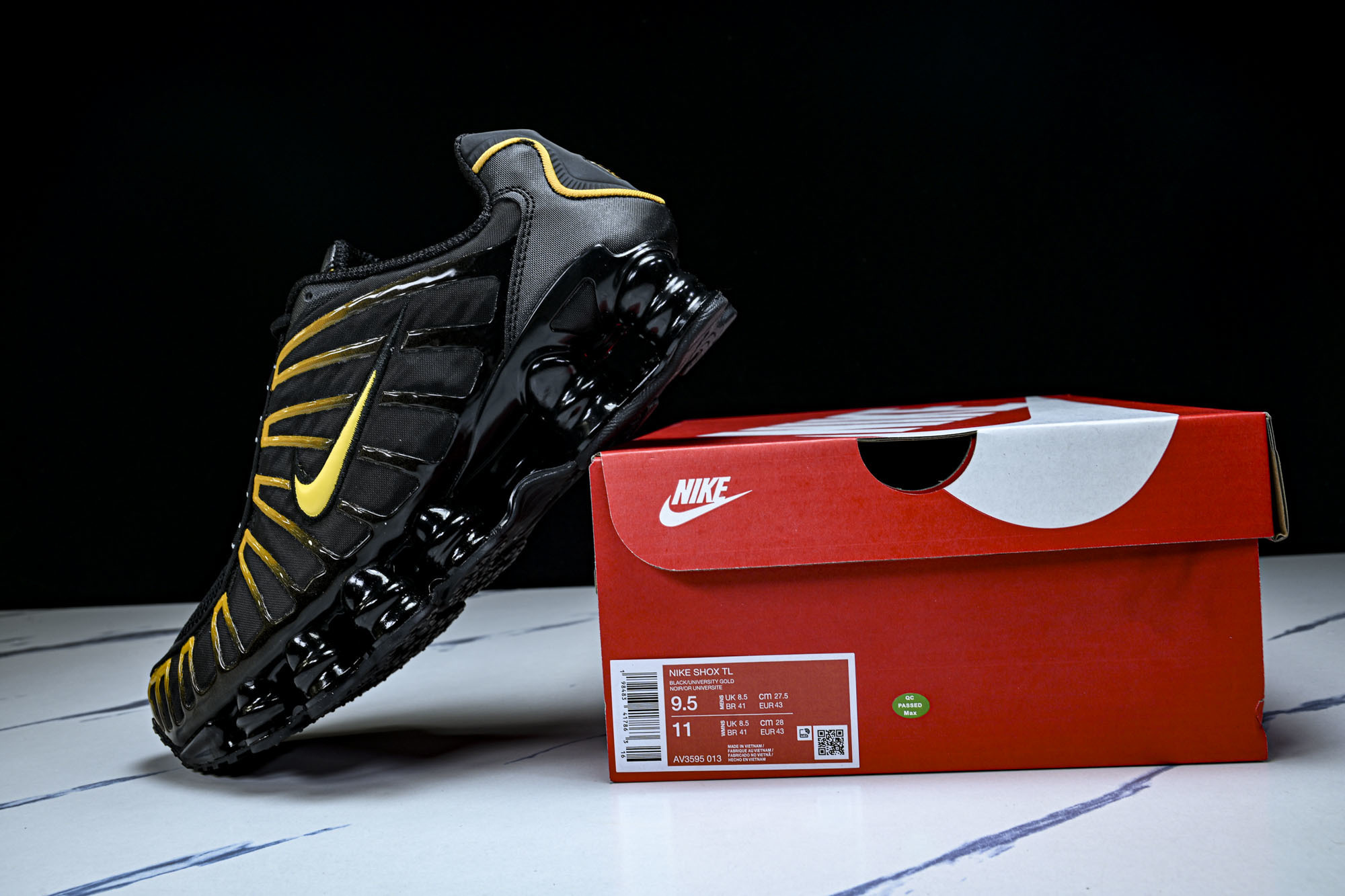 (T2.原厂)Nike SHOX TL耐克男子增高时尚款 缓震轻便透气跑步休闲鞋 AV3595 013原