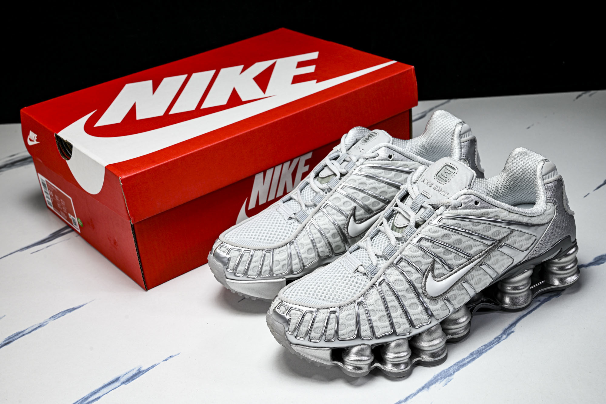 (T2.原厂)Nike SHOX TL耐克男子增高时尚款 缓震轻便透气跑步休闲鞋 AR3566 003Q