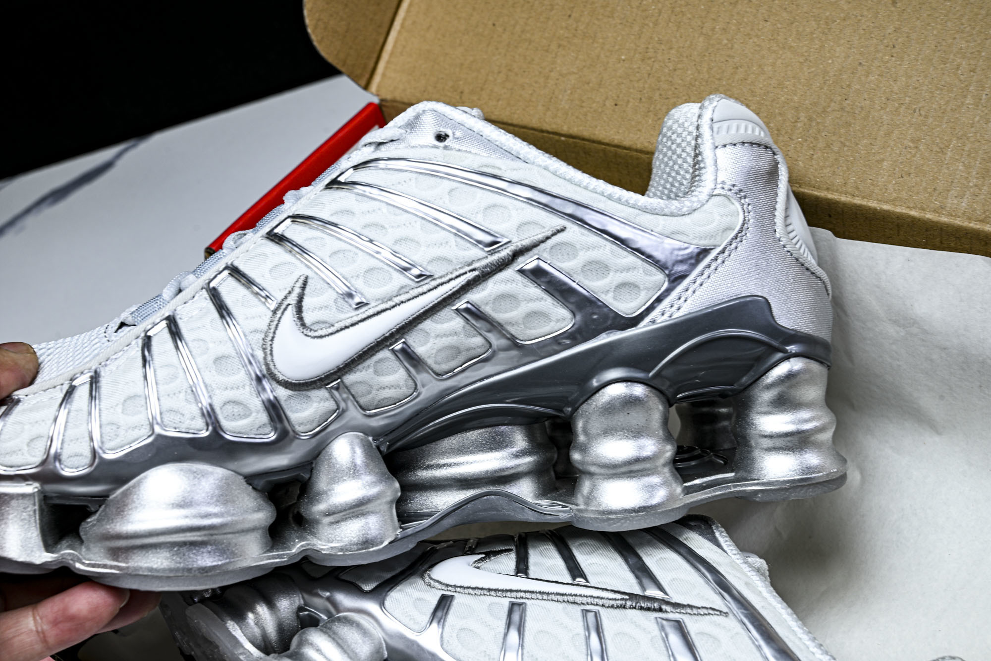 (T2.原厂)Nike SHOX TL耐克男子增高时尚款 缓震轻便透气跑步休闲鞋 AR3566 003Q