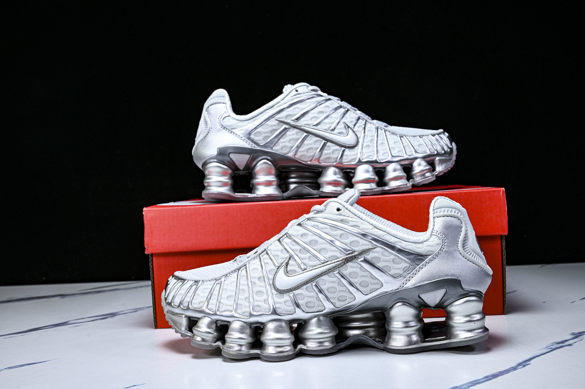 (T2.原厂)Nike SHOX TL耐克男子增高时尚款 缓震轻便透气跑步休闲鞋 AR3566 003Q