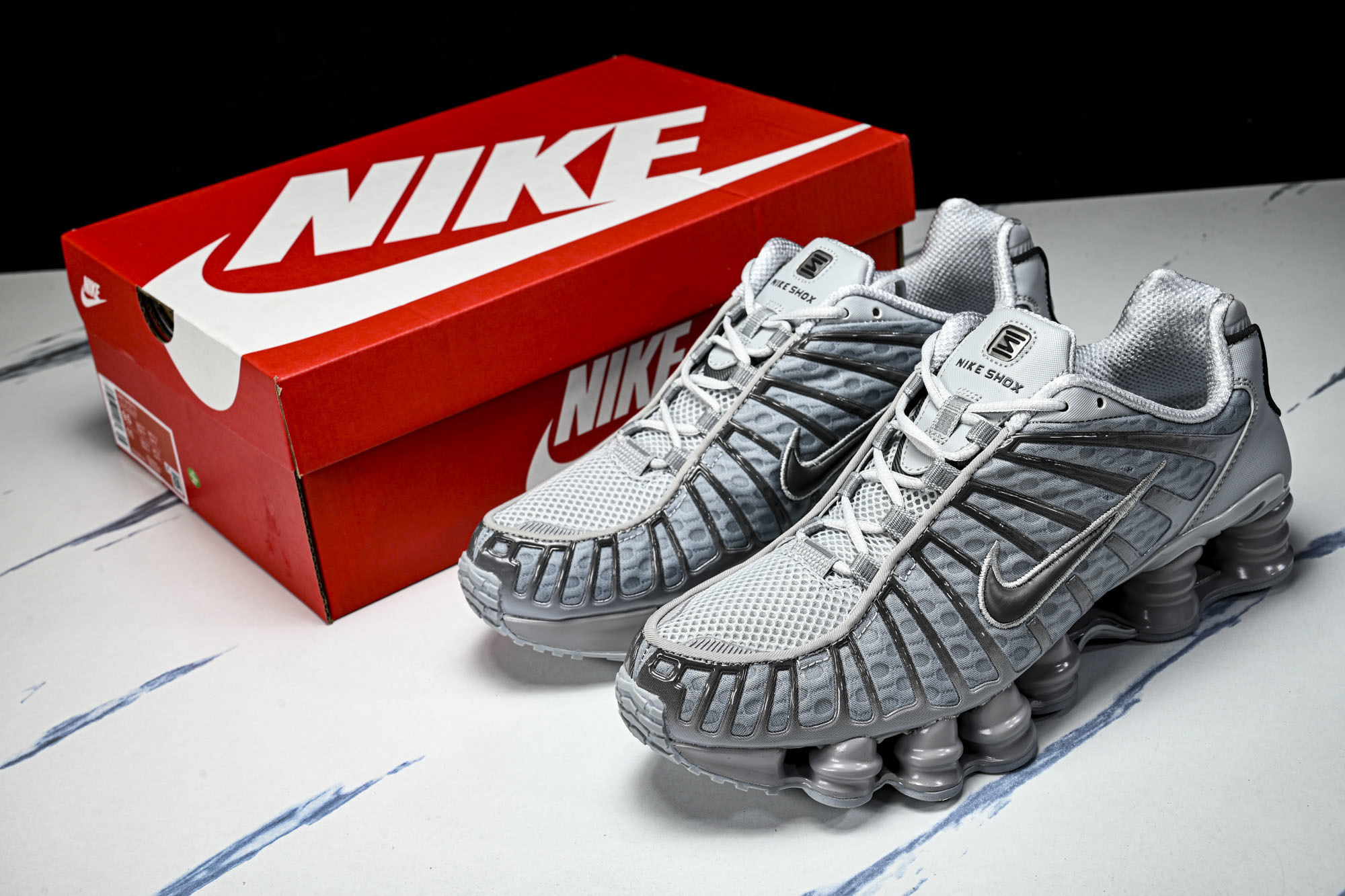 (T2.原厂)Nike Shox TL 黑蓝 防滑舒适 低帮 休闲气柱跑步鞋AV3595 015原版1: