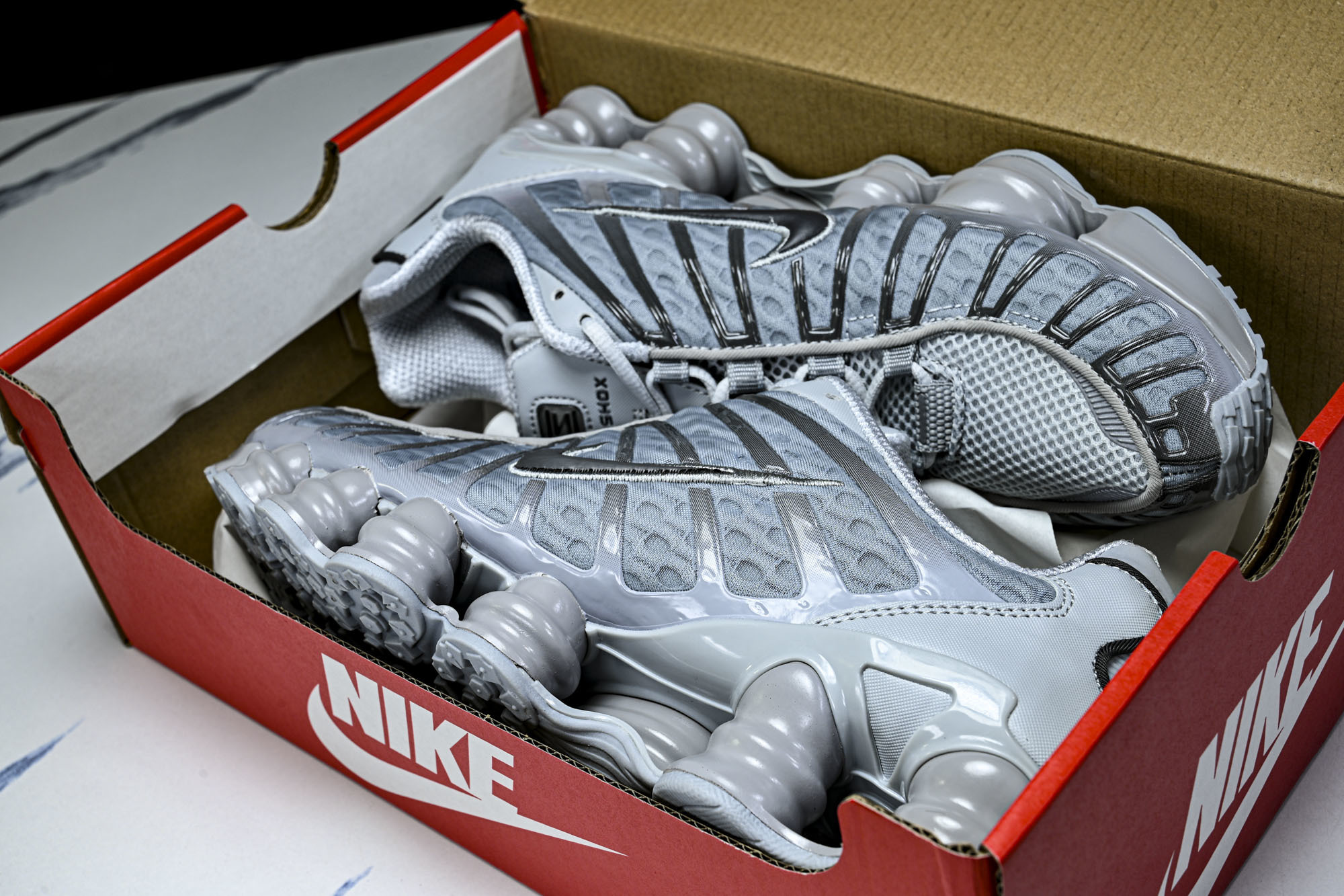 (T2.原厂)Nike Shox TL 黑蓝 防滑舒适 低帮 休闲气柱跑步鞋AV3595 015原版1: