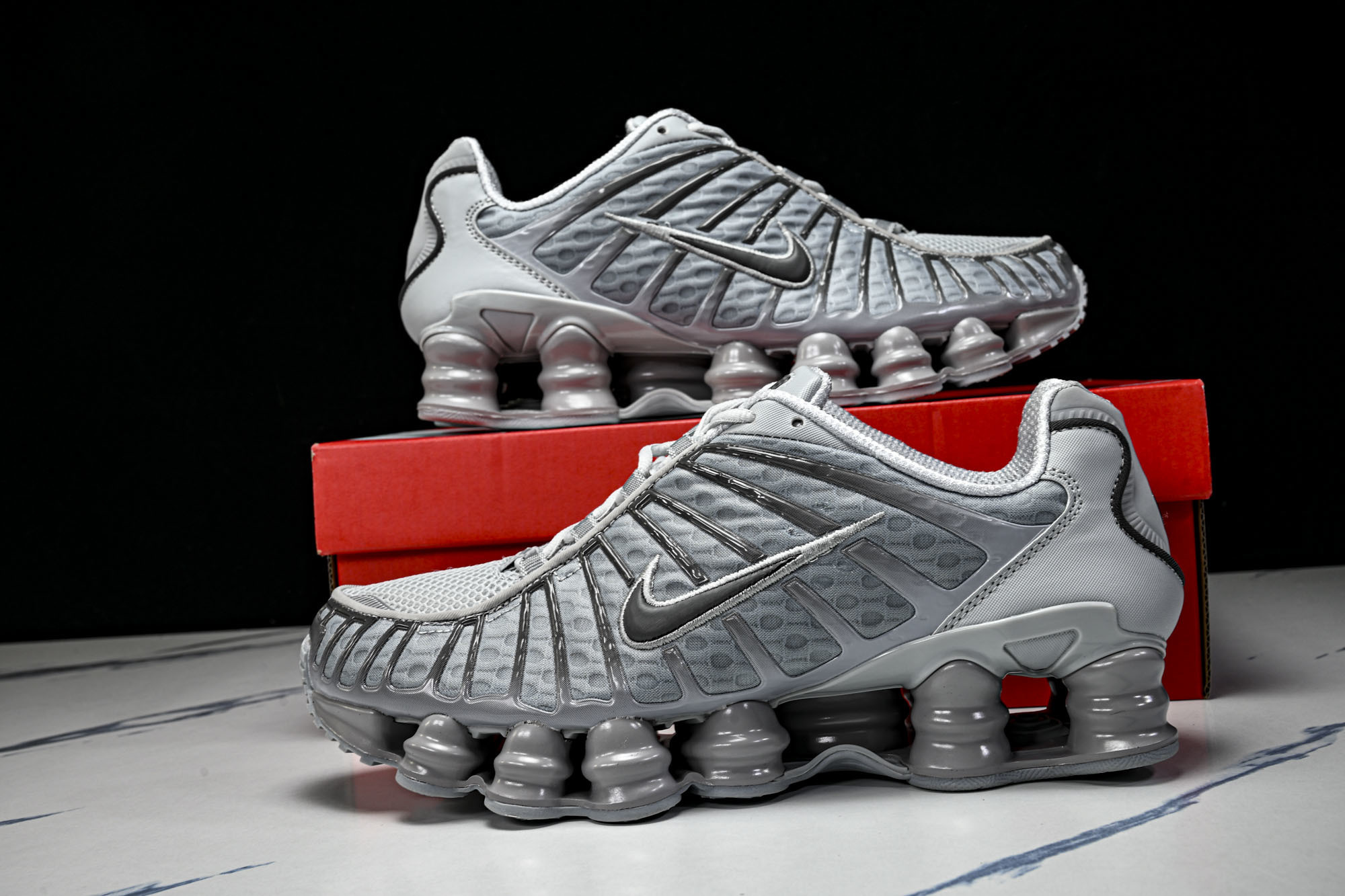 (T2.原厂)Nike Shox TL 黑蓝 防滑舒适 低帮 休闲气柱跑步鞋AV3595 015原版1: