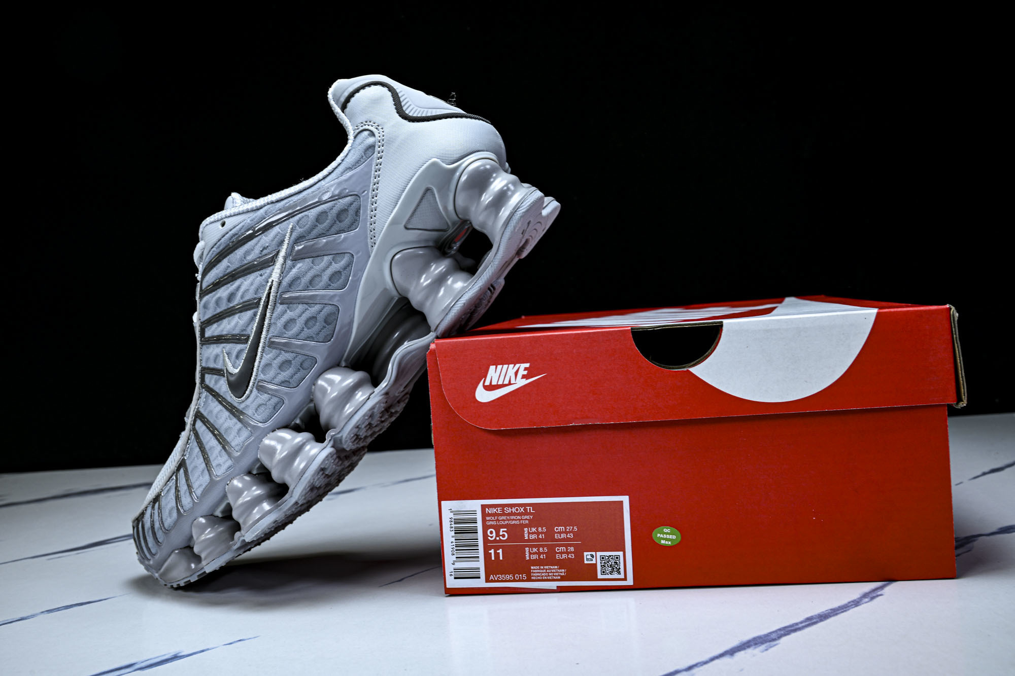 (T2.原厂)Nike Shox TL 黑蓝 防滑舒适 低帮 休闲气柱跑步鞋AV3595 015原版1: