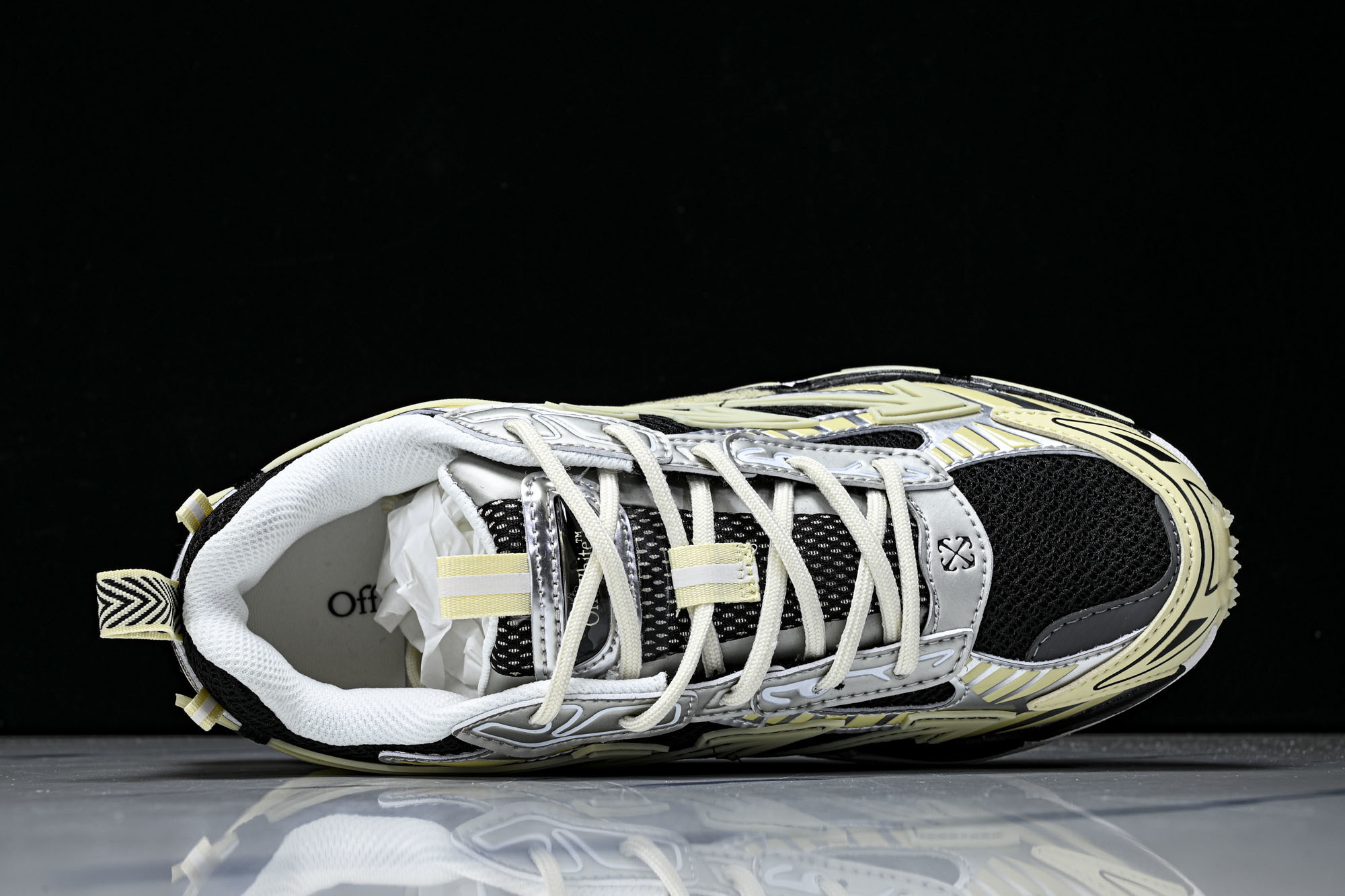 (PT.纯原)OFF WHITE 黑白三箭头登山厚底老爹鞋增高男女运动休闲鞋_CM_6#穿上off--W