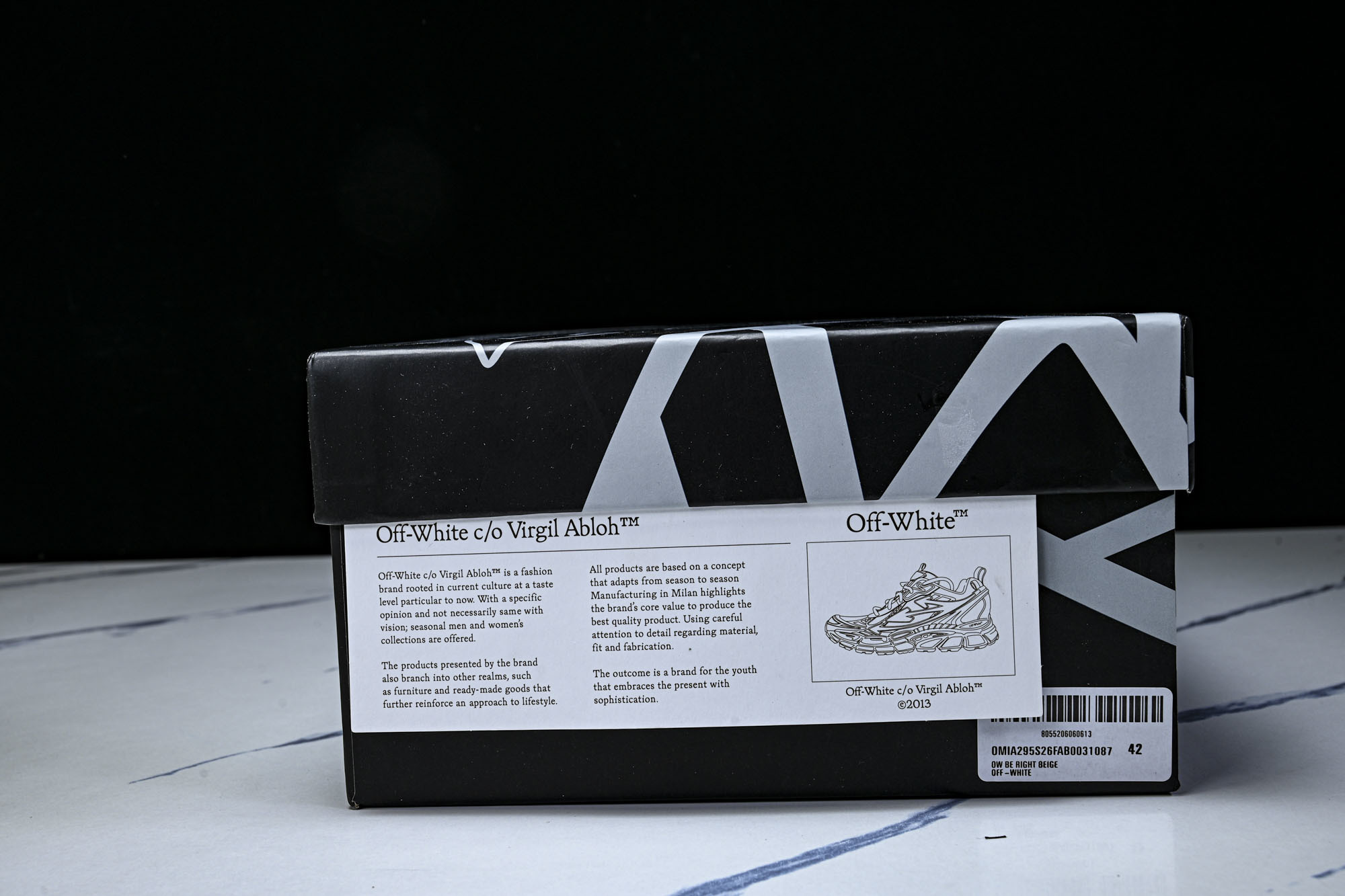 (PT.纯原)OFF WHITE 黑白三箭头登山厚底老爹鞋增高男女运动休闲鞋_CM_6#穿上off--W