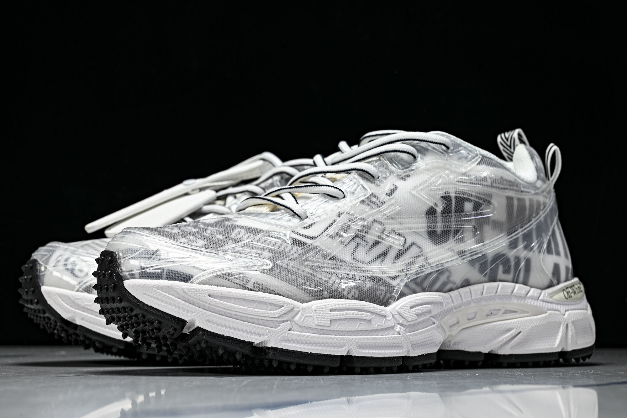 (PT.纯原)OFF WHITE 黑白三箭头登山厚底老爹鞋增高男女运动休闲鞋_CM_5#穿上off--W