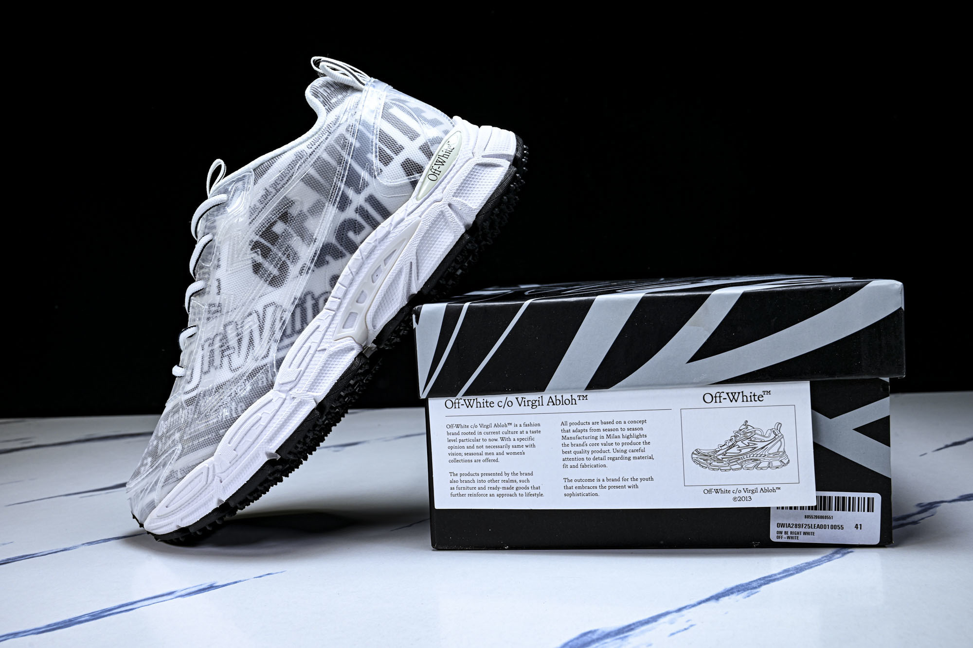 (PT.纯原)OFF WHITE 黑白三箭头登山厚底老爹鞋增高男女运动休闲鞋_CM_5#穿上off--W