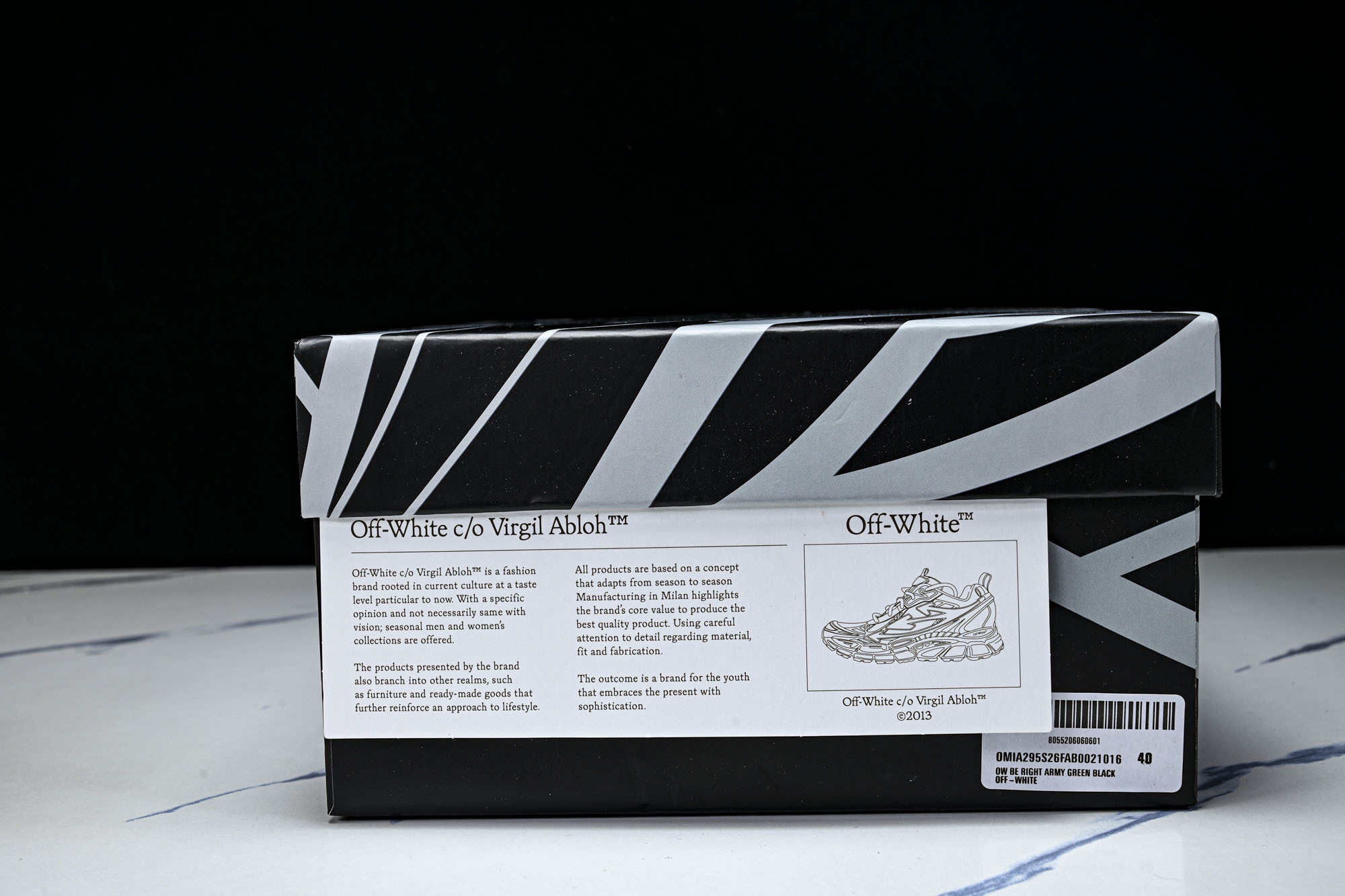 (PT.纯原)OFF WHITE 黑白三箭头登山厚底老爹鞋增高男女运动休闲鞋_CM_4#穿上off--W