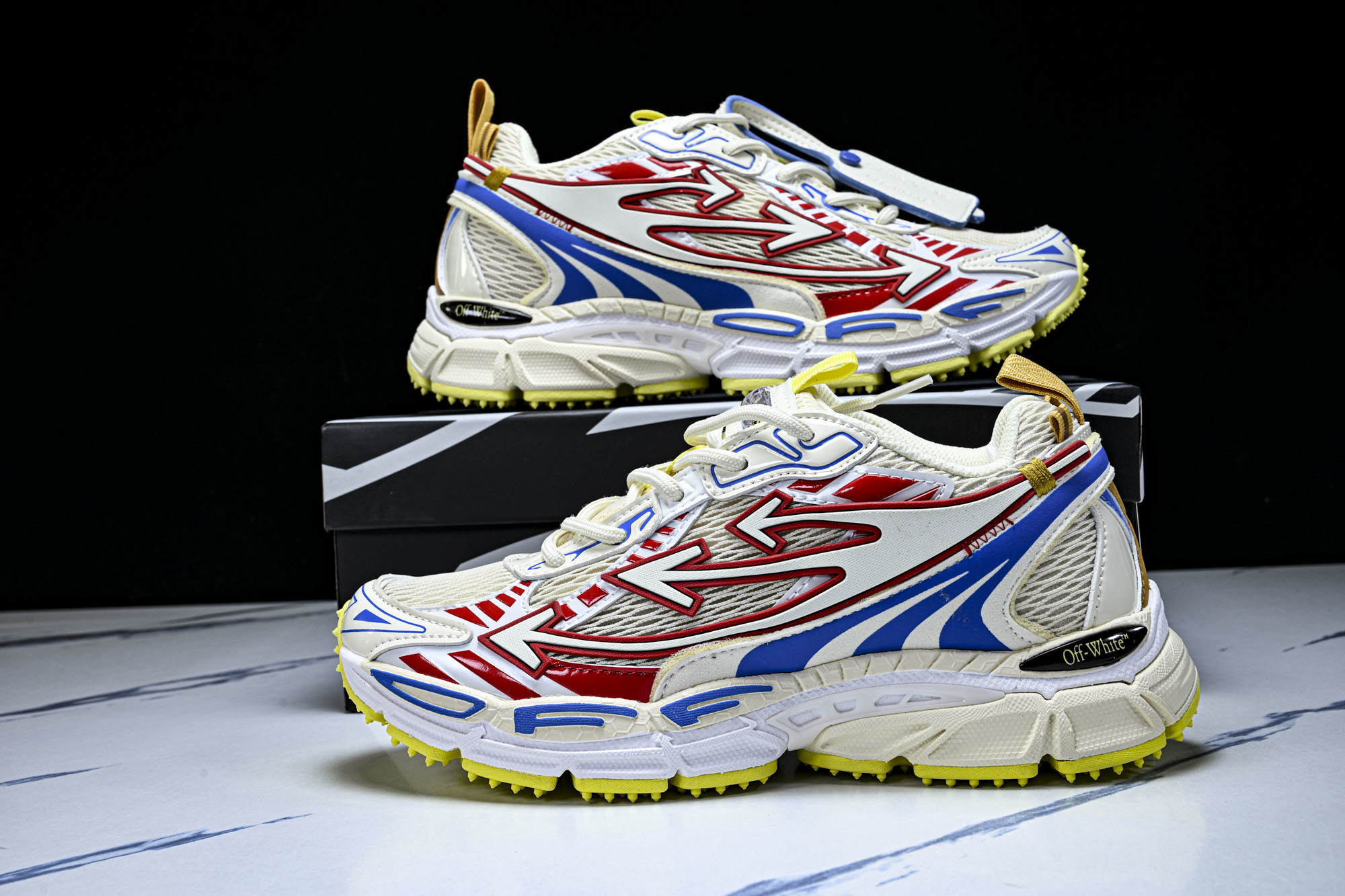 (PT.纯原)OFF WHITE 黑白三箭头登山厚底老爹鞋增高男女运动休闲鞋_CM_3#穿上off--W