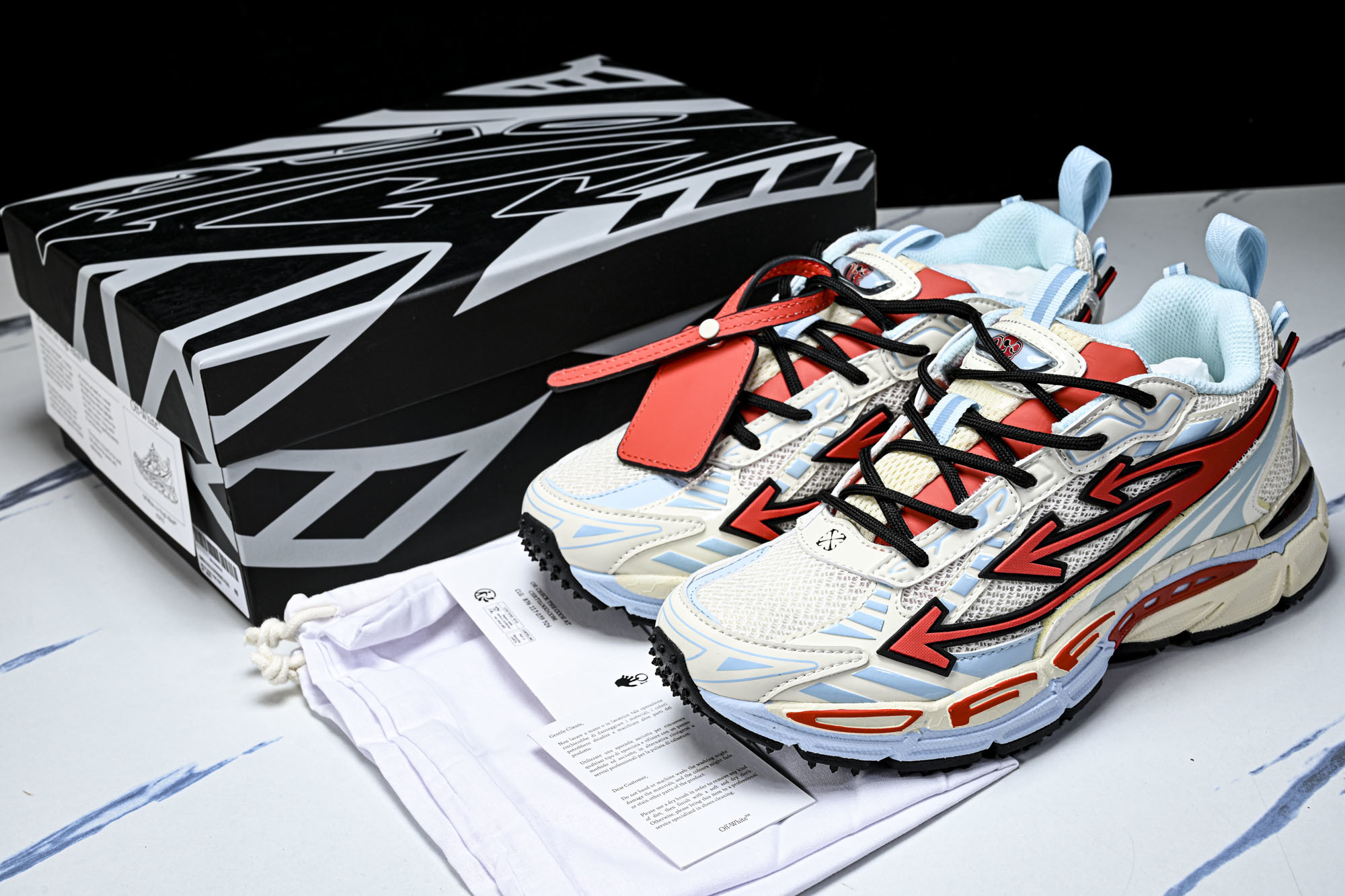 (PT.纯原)OFF WHITE 黑白三箭头登山厚底老爹鞋增高男女运动休闲鞋_CM_2#穿上off--W