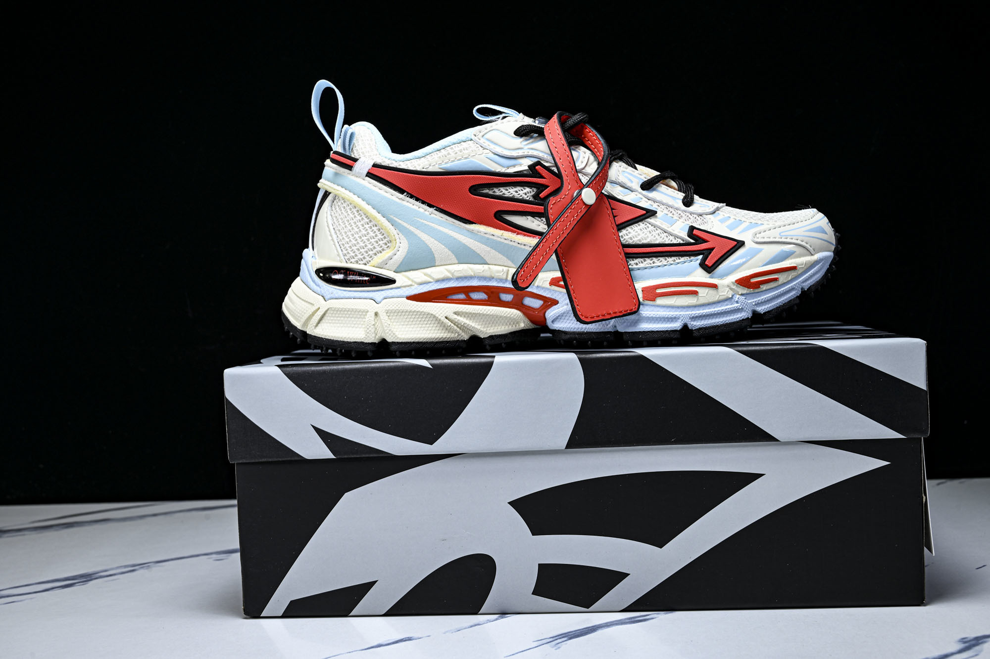 (PT.纯原)OFF WHITE 黑白三箭头登山厚底老爹鞋增高男女运动休闲鞋_CM_2#穿上off--W