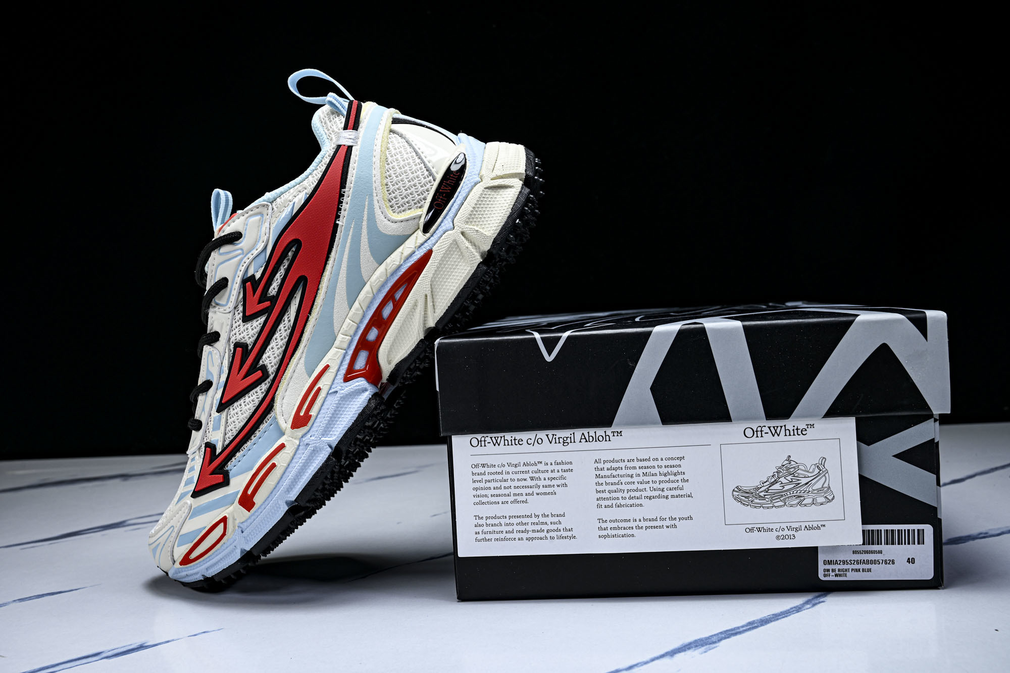 (PT.纯原)OFF WHITE 黑白三箭头登山厚底老爹鞋增高男女运动休闲鞋_CM_2#穿上off--W