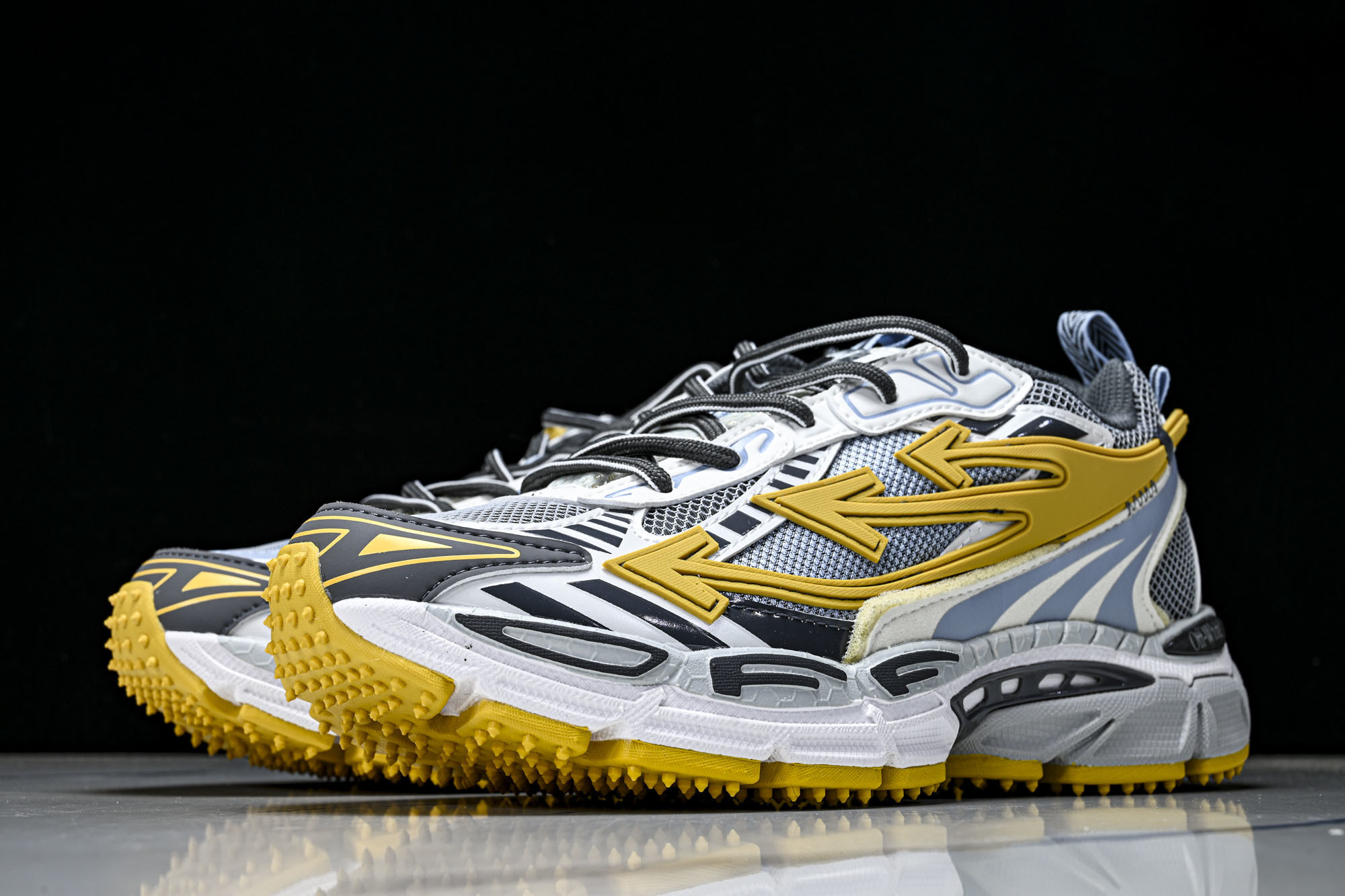 (PT.纯原)OFF WHITE 黑白三箭头登山厚底老爹鞋增高男女运动休闲鞋_CM_1#穿上off--W