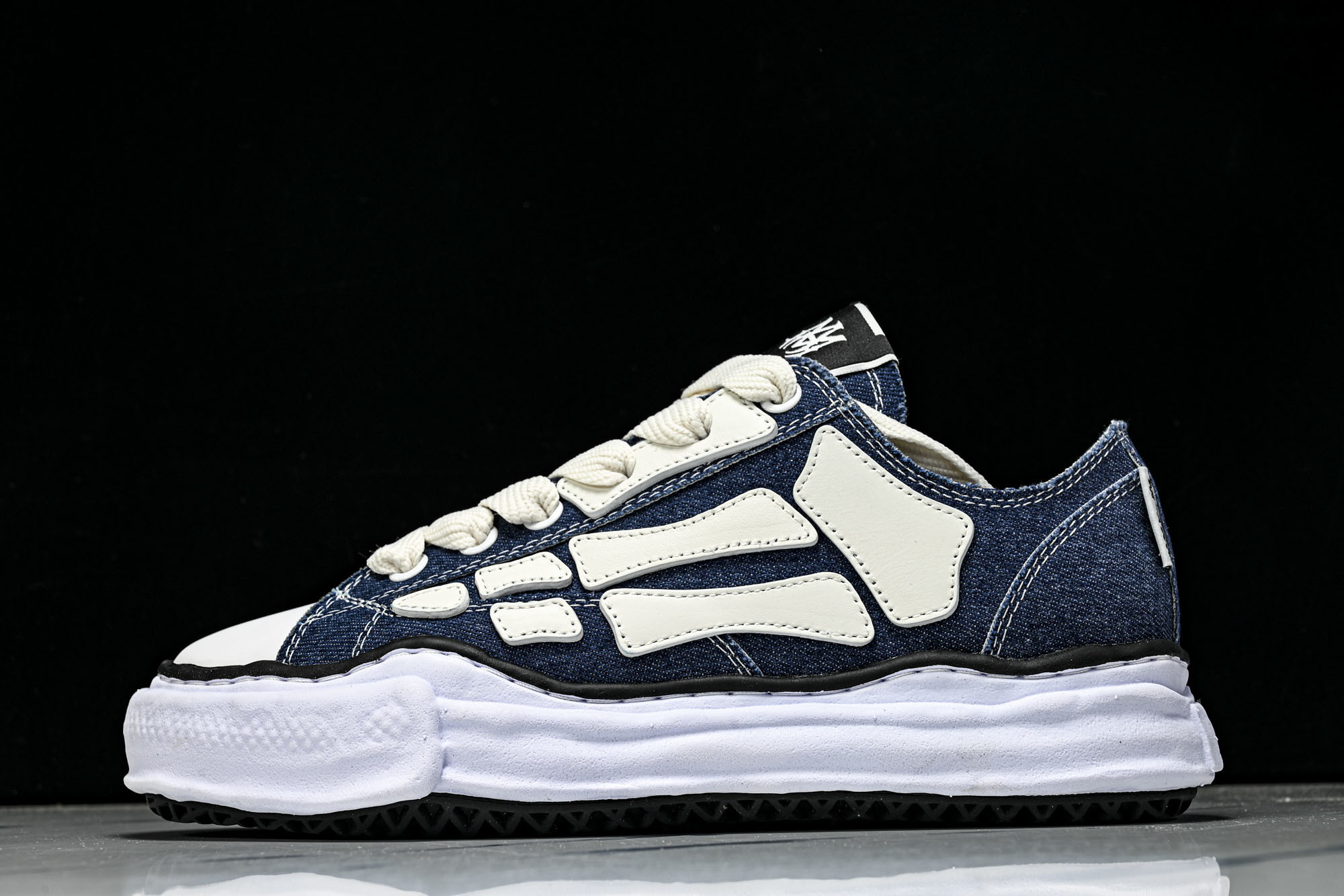 AMIRI x MIHARA YASUHIRO 联名款黑白骨头帆布鞋溶解鞋_CM_1广奢高端货 Mais