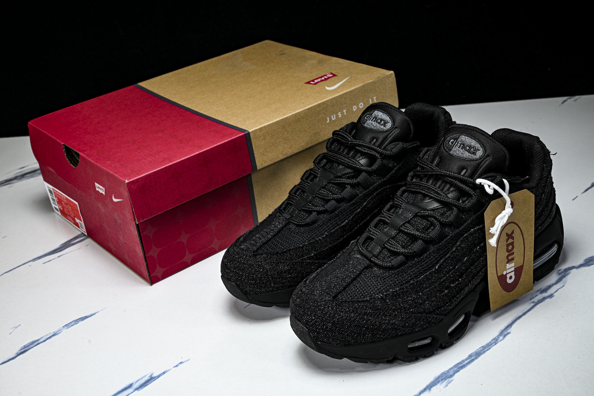(KZ.2.0原装)Levi's x NK Air Max 95 舒适耐磨 低帮跑步鞋 男女同款 李维斯